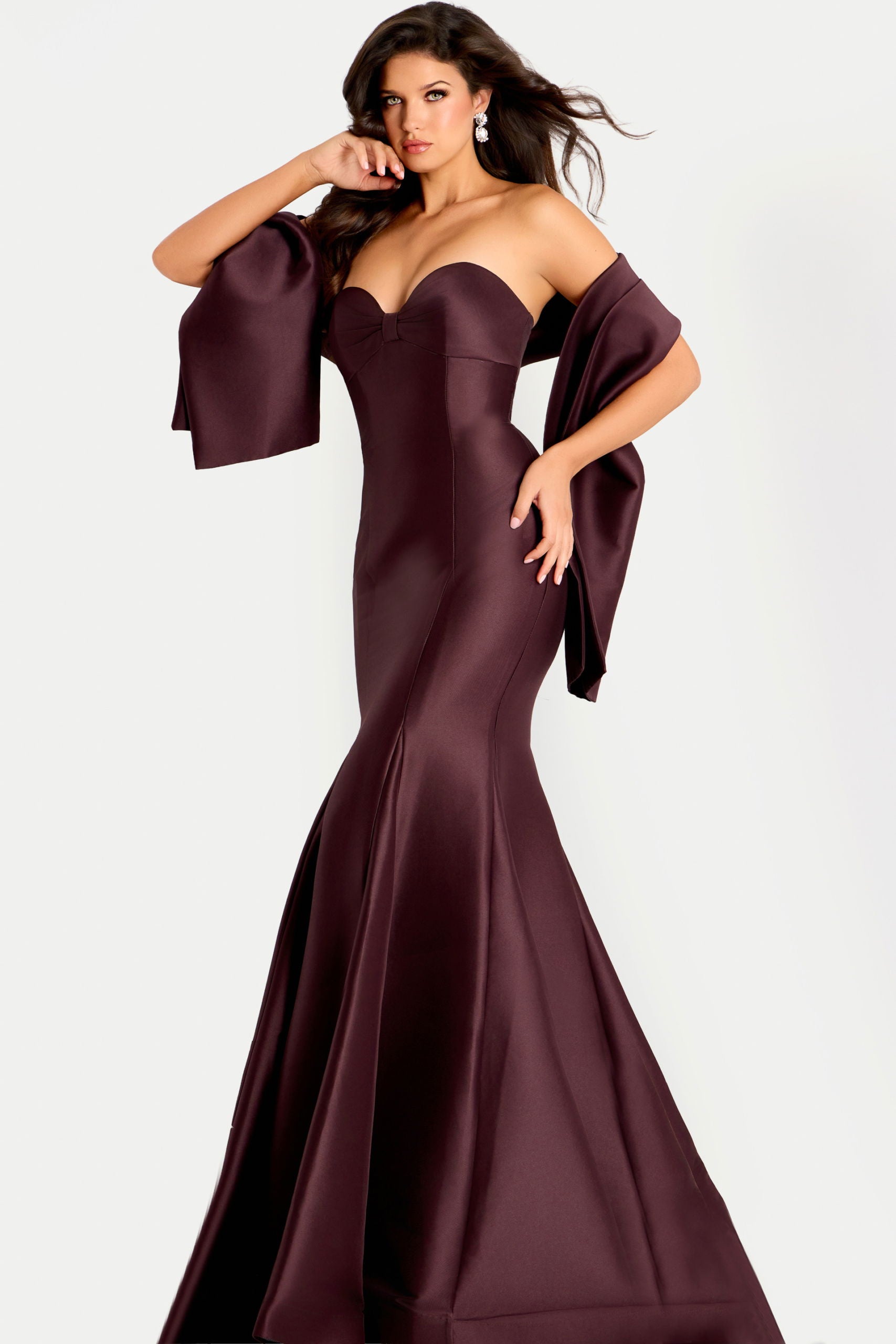 Formal Dresses Evening Mermaid Long Formal Prom Dress Jovani 45362 Brown