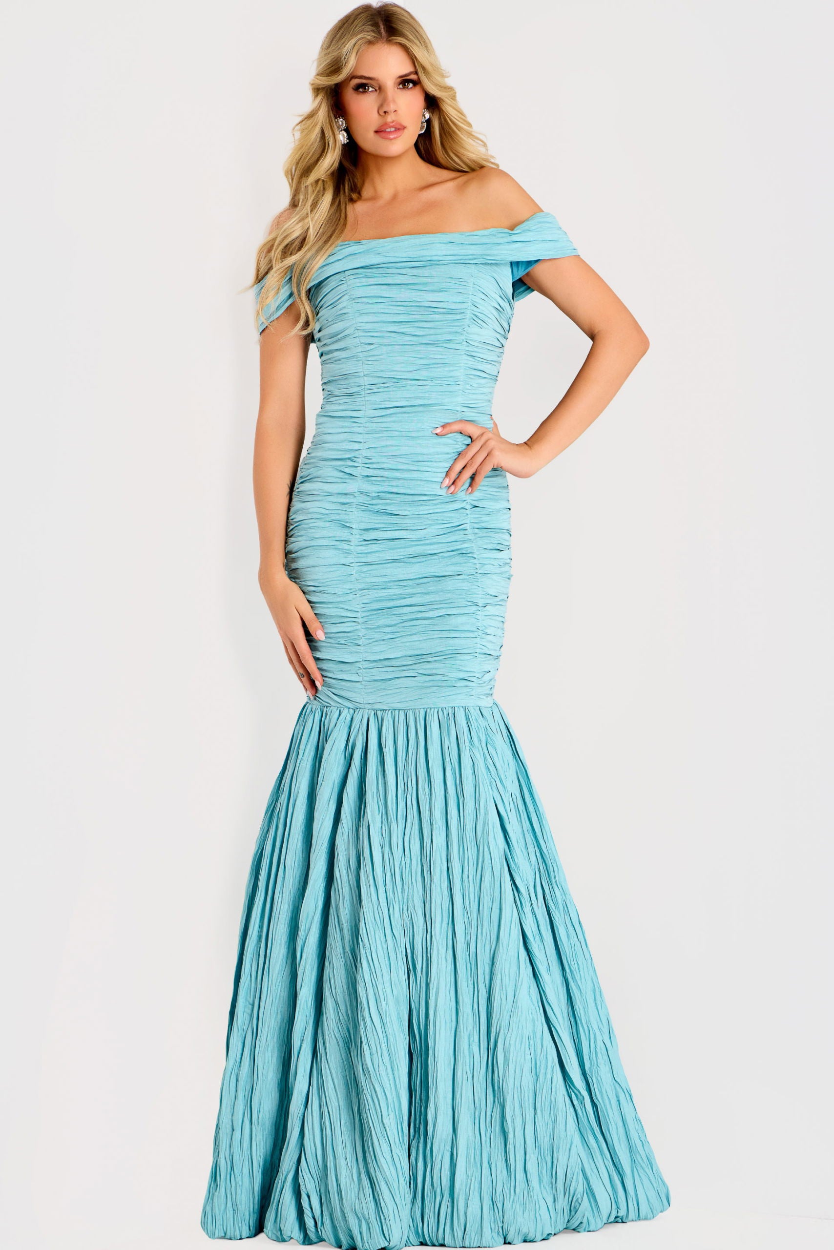 Formal Dresses Mermaid Long Formal Prom Dress Jovani 45400 Light Blue