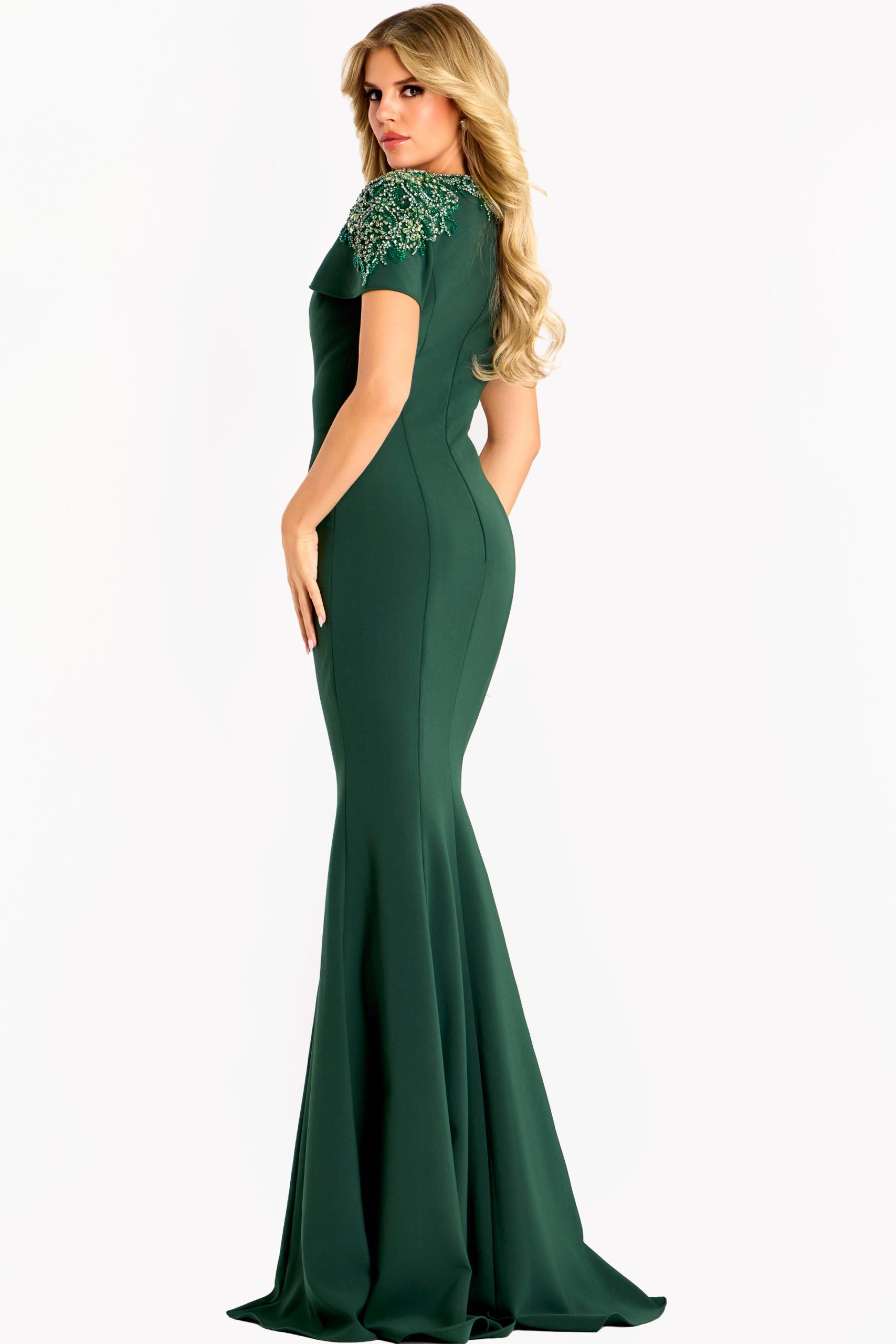 Mother of the Bride Dresses Mermaid Long Formal Beaded Mother of the Bride Dress Jovani 45477 Hunter