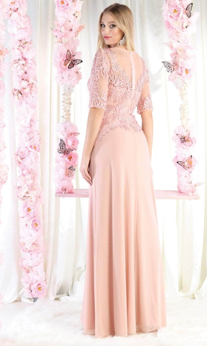 Illusion Floor-Length Chiffon Evening Gown A-Line May Queen 1979