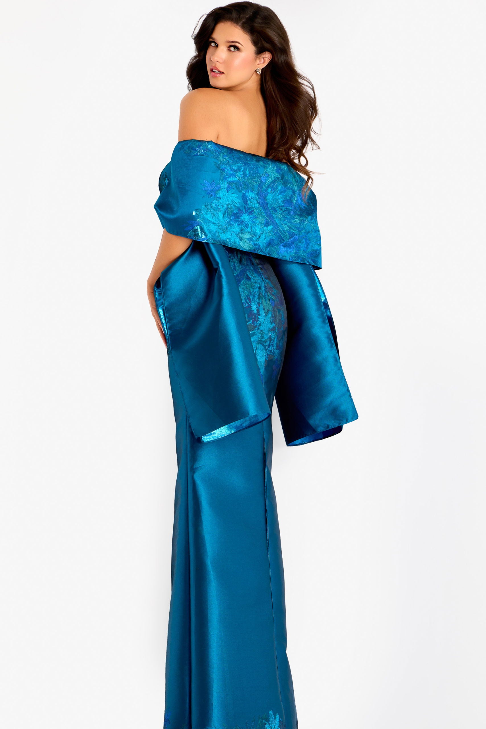 Prom Dresses Long Formal Floral Applique Mermaid Evening Dress Jovani 45577 Blue