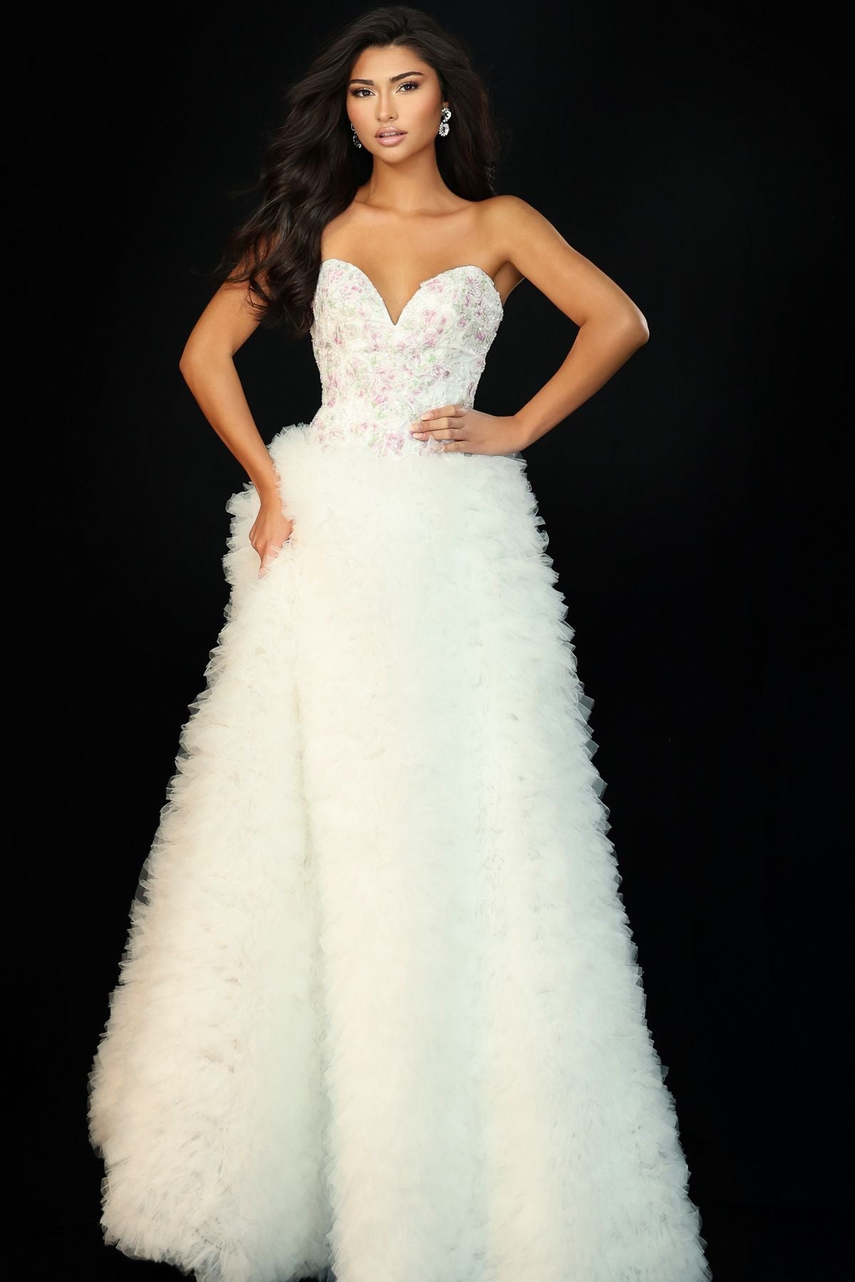 Wedding Dresses Floral Bridal Ball Gown Wedding Dress White