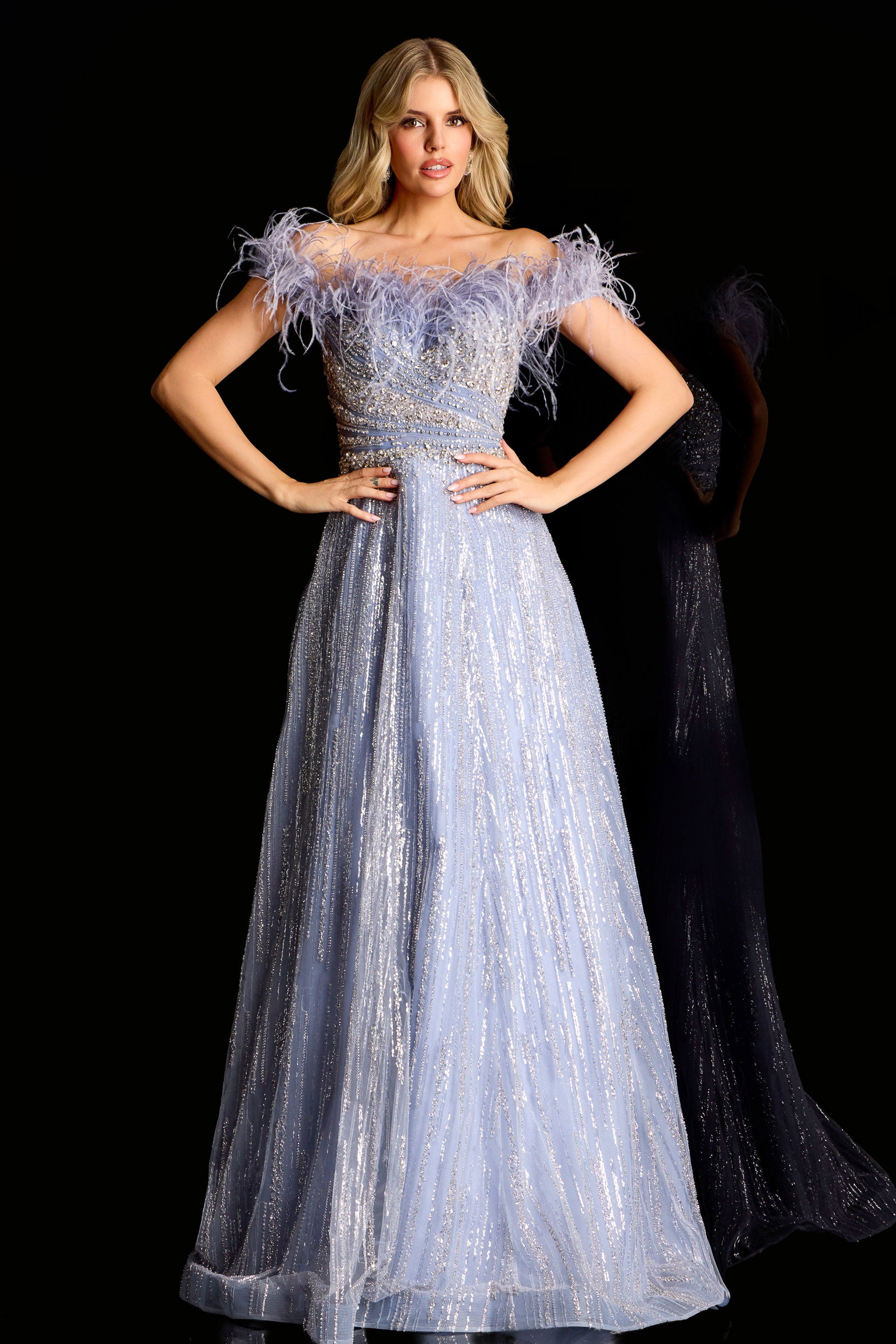 Prom Dresses Long Formal A Line Beaded Eveing Prom Dress Jovani 45647 Ink