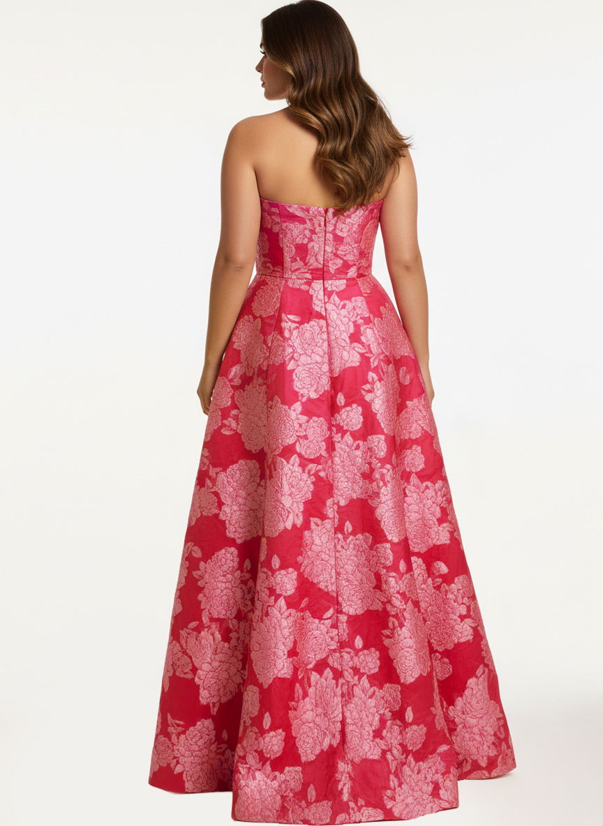 Prom Dresses Long Formal pleated Slit Prom Dress Jovani 45721 Fuchsia