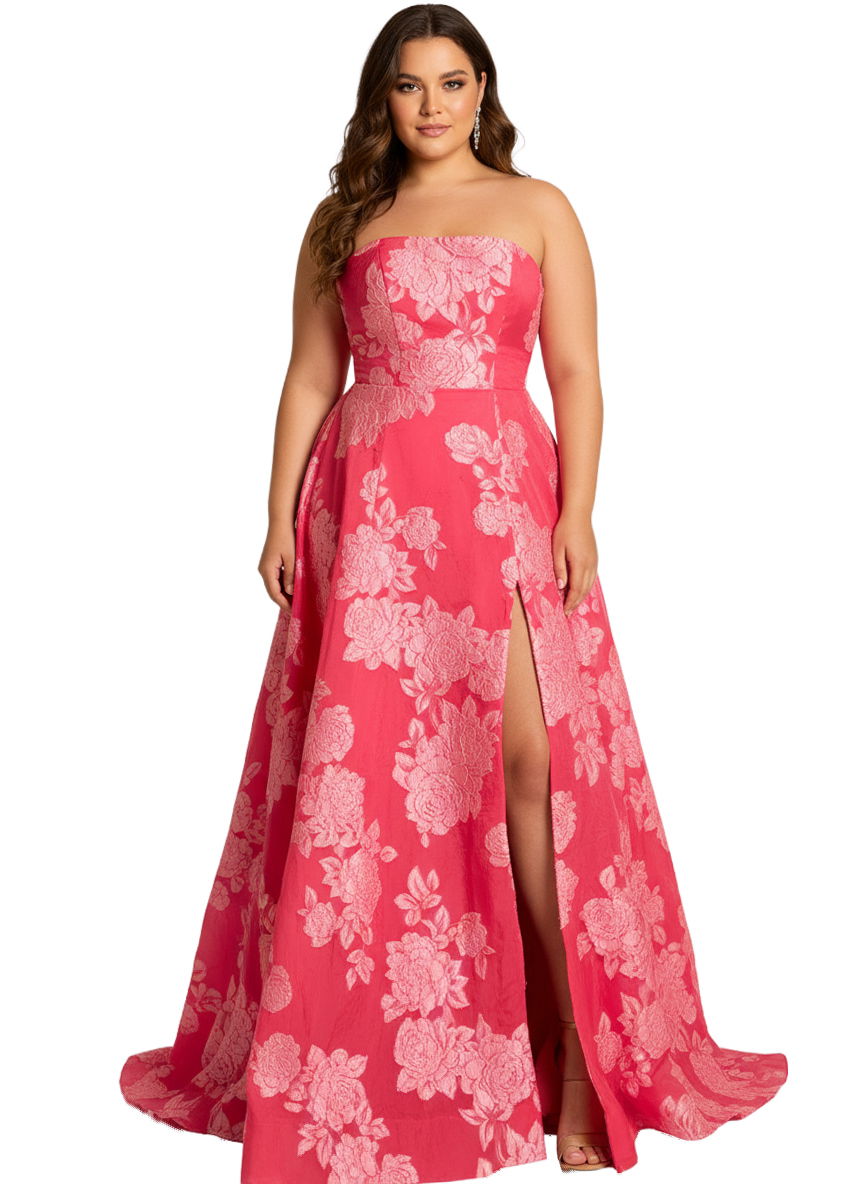 Prom Dresses Long Formal pleated Slit Prom Dress Jovani 45721 Fuchsia