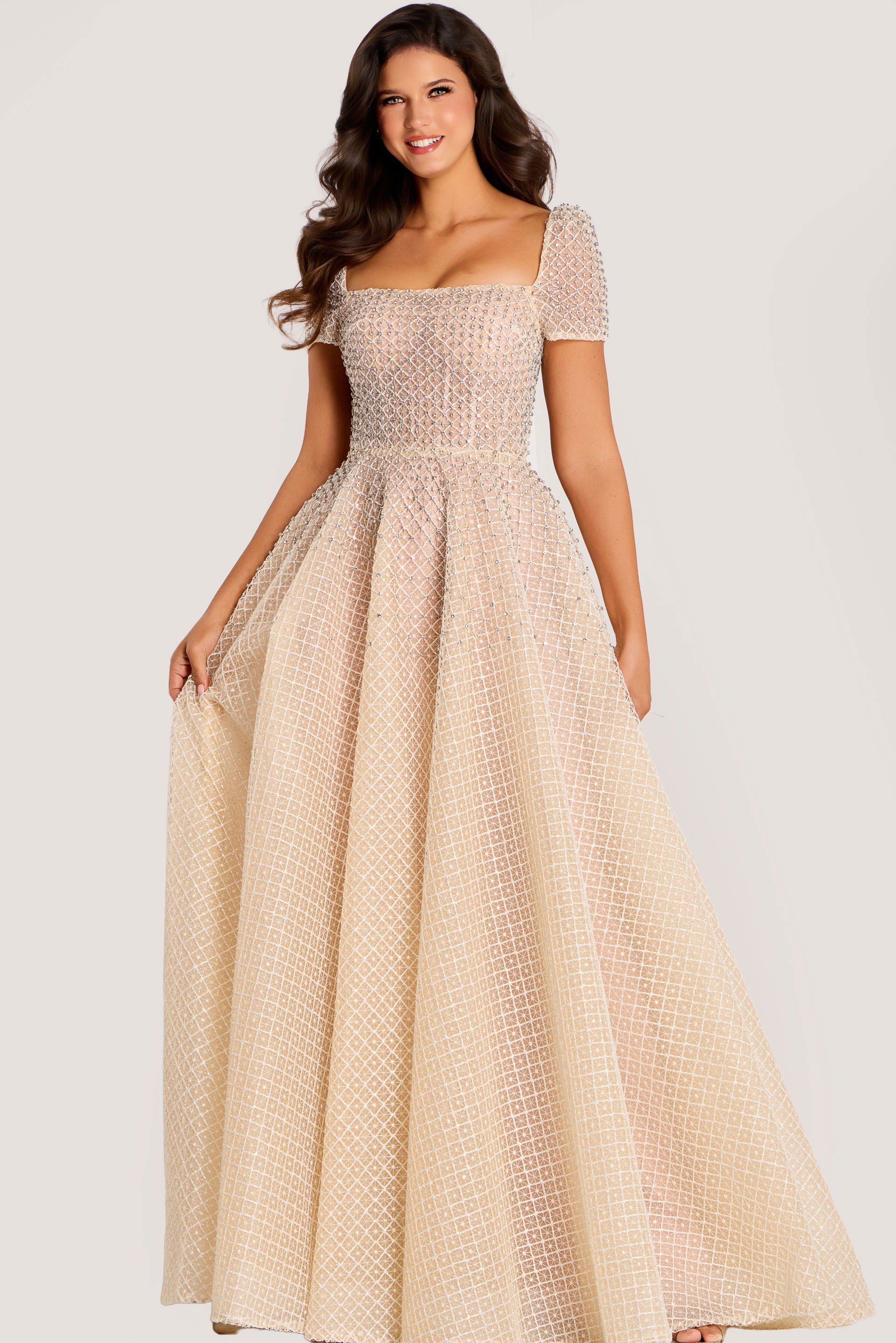 Mother of the Bride Dresses Long Formal Beaded Ball Gown Mother of the Bride Dress Jovani 45790 Nude