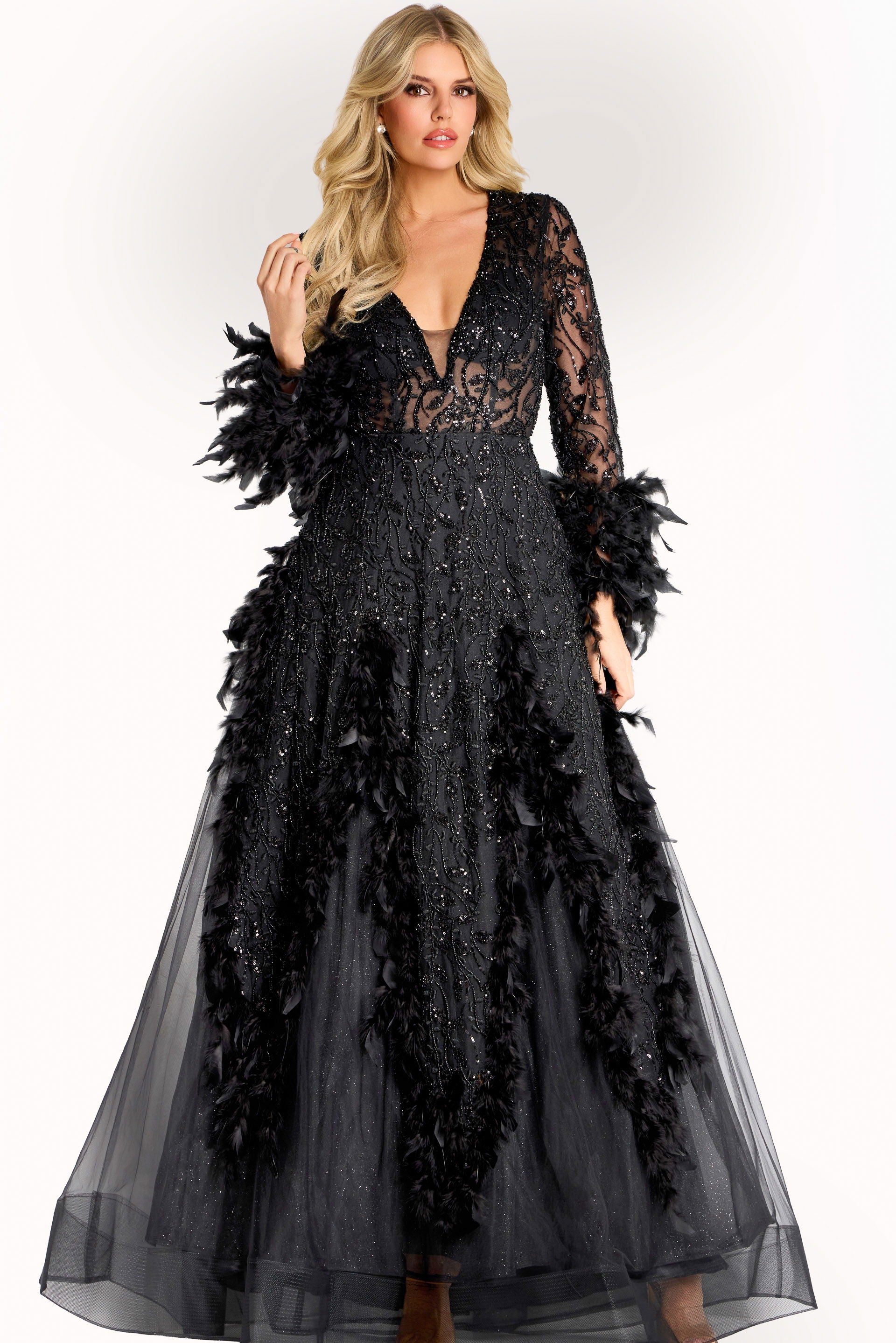 Formal Dresses Long Beaded Prom Formal Dress Jovani 45801 Black