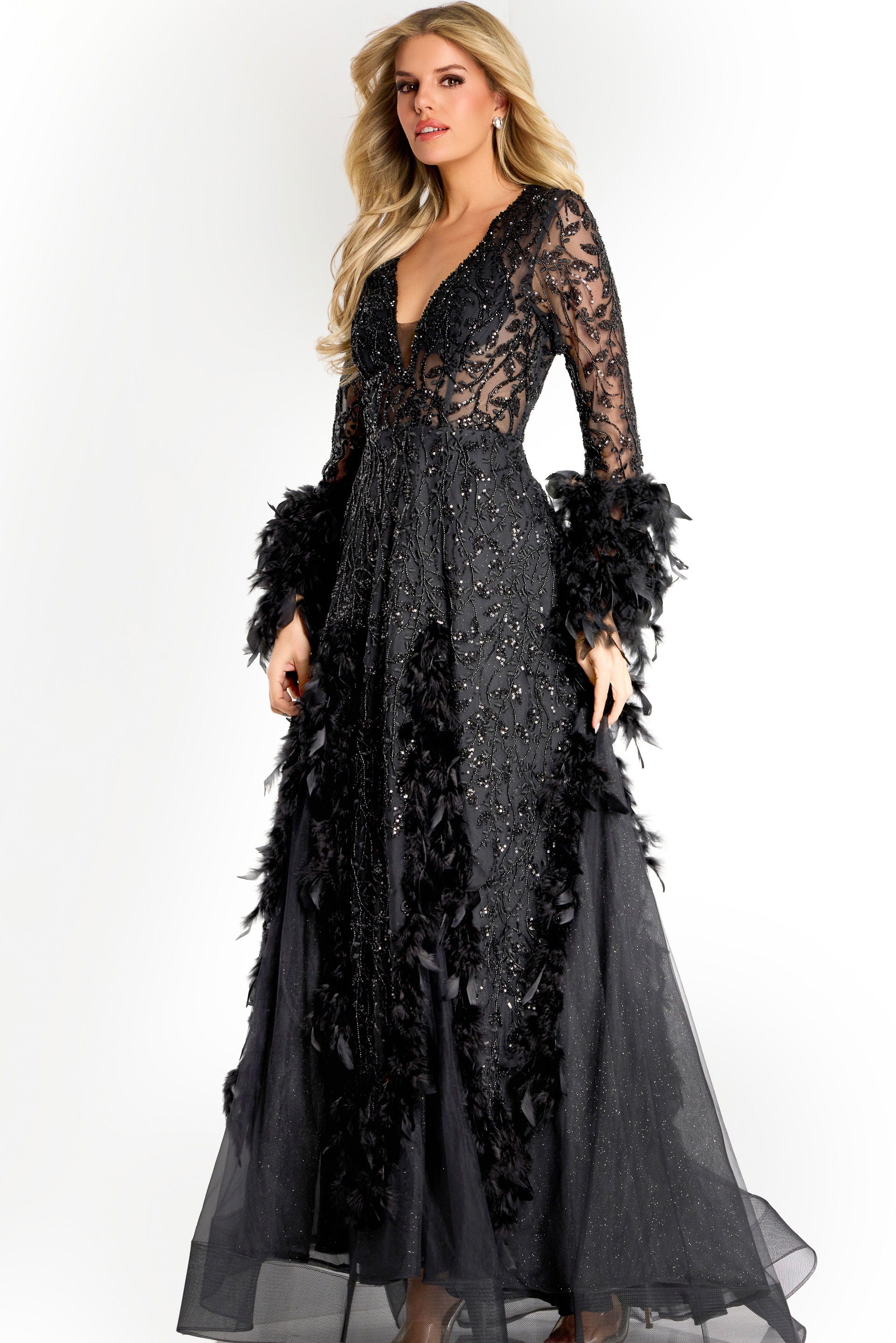 Formal Dresses Long Beaded Prom Formal Dress Jovani 45801 Black