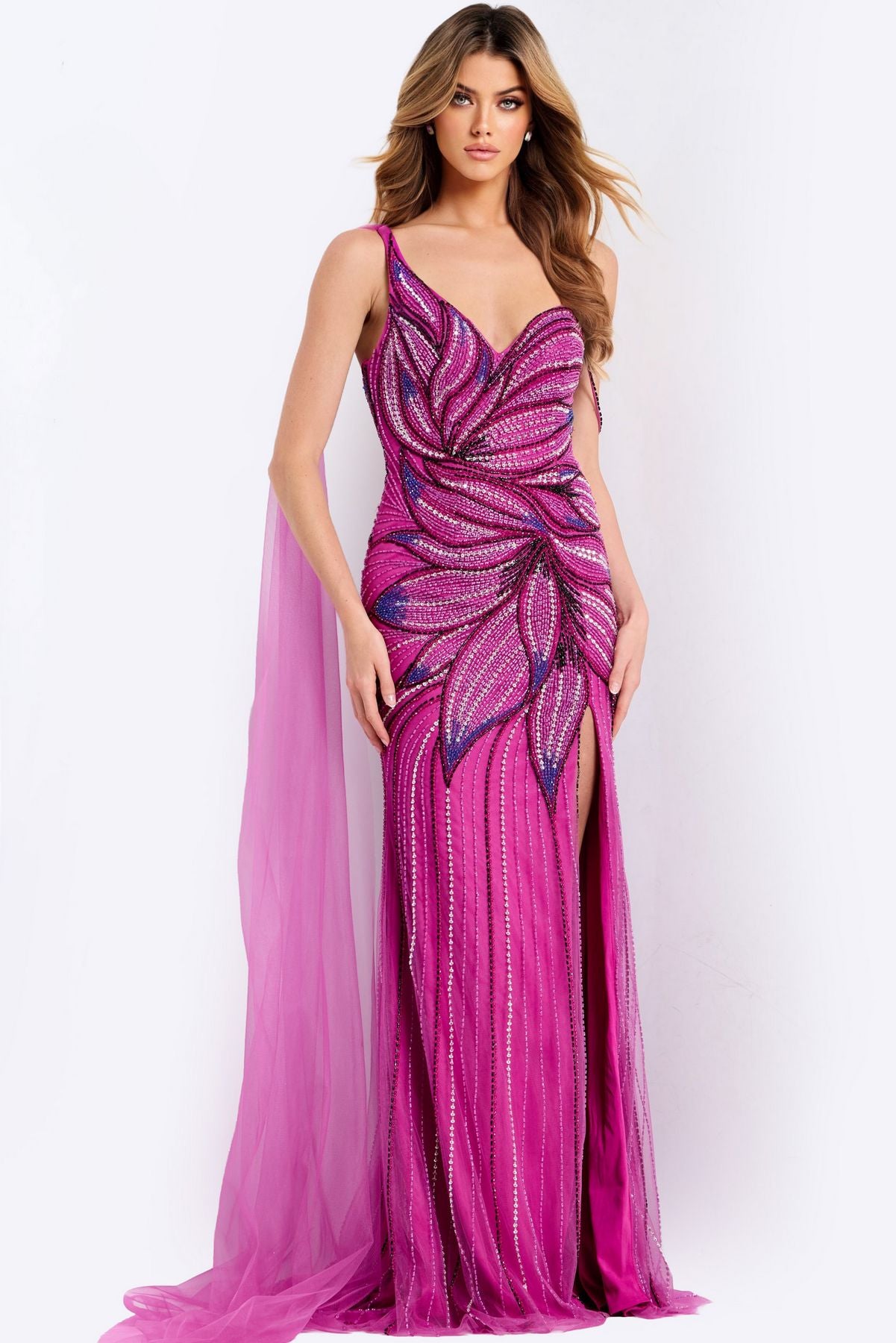 Prom Dresses Fitted Formal Long Beaded Prom Dress Lilac