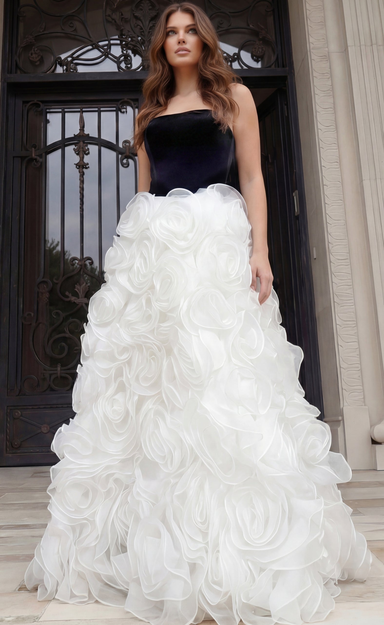 Formal Long 3D Floral Prom Dress Jovani 45883