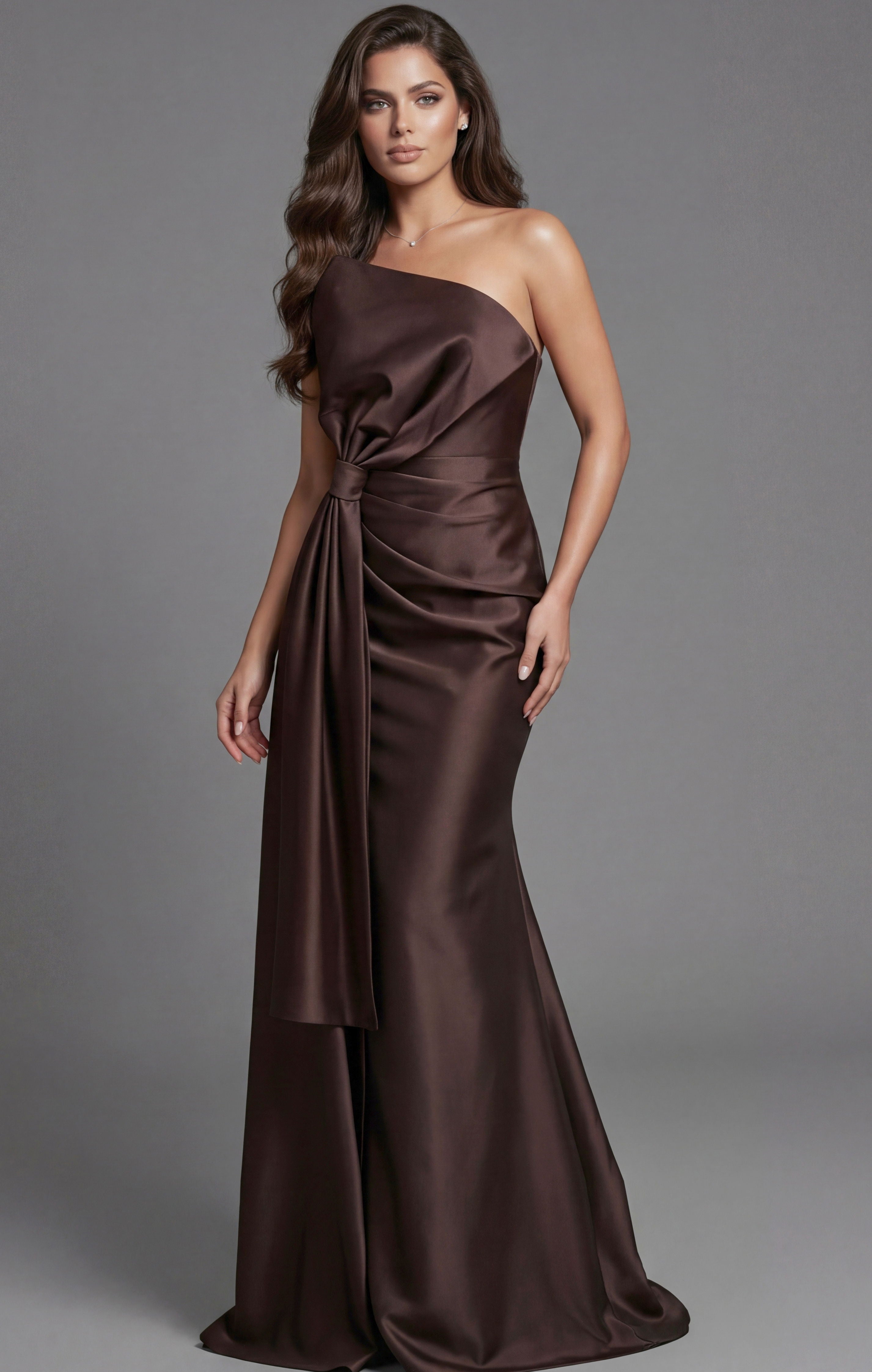 Prom Dresses Long Formal A Line Prom Evening Dress Jovani 45945 Brown
