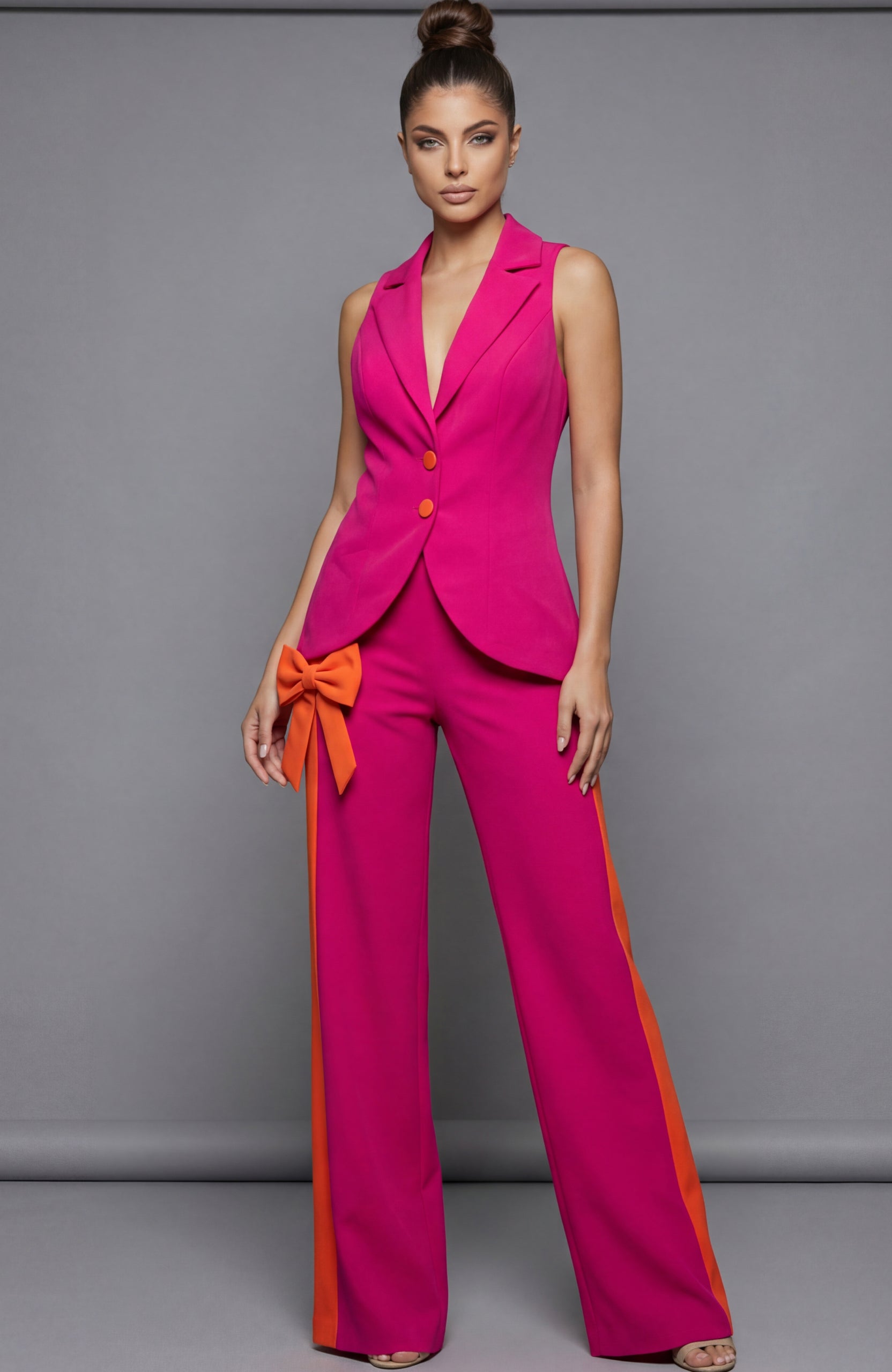 Pant Suit Formal Pantsuit Jovani 45987 Fuchsia/Orange