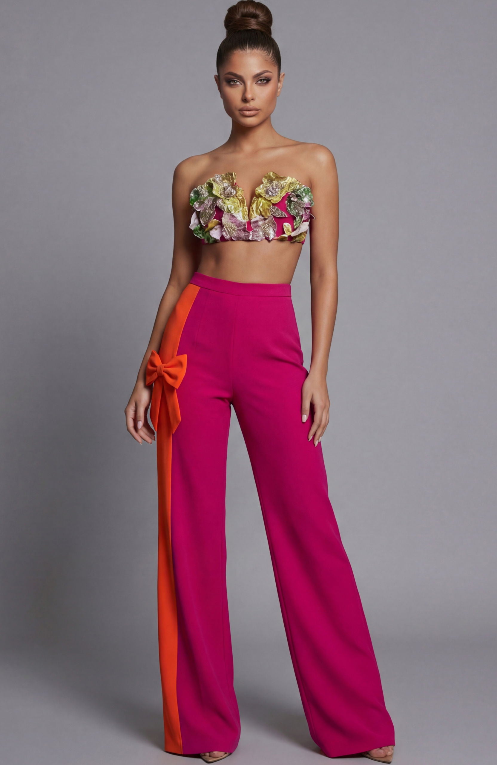 Pant Suit Formal Pantsuit Jovani 45987 Fuchsia/Orange