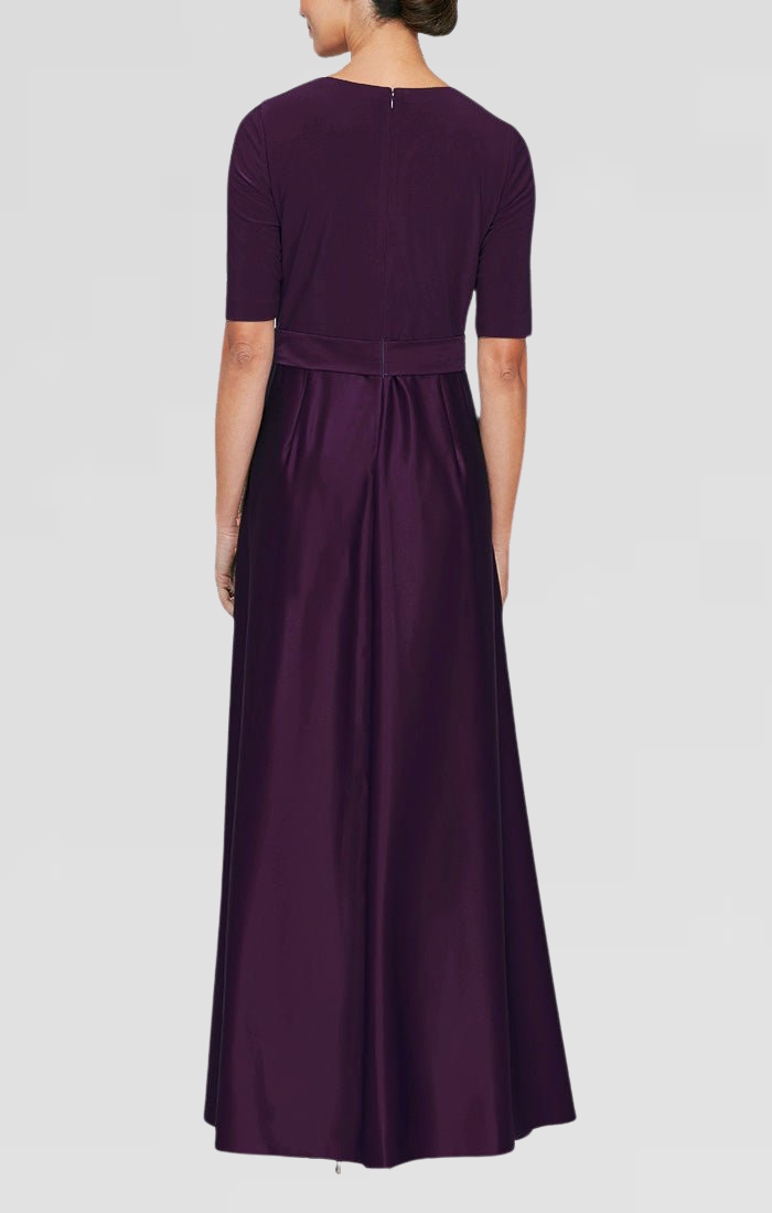 Alex Evenings Womens Petites Surplice Belted Evening Dress Navy 6P