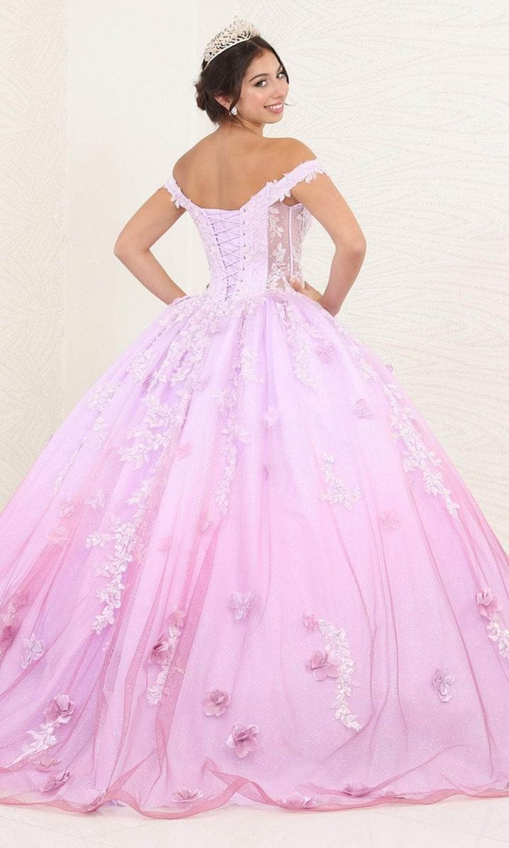 Off-the-Shoulder Floor-Length Tulle Quinceañera Ball Gown May Queen LK254