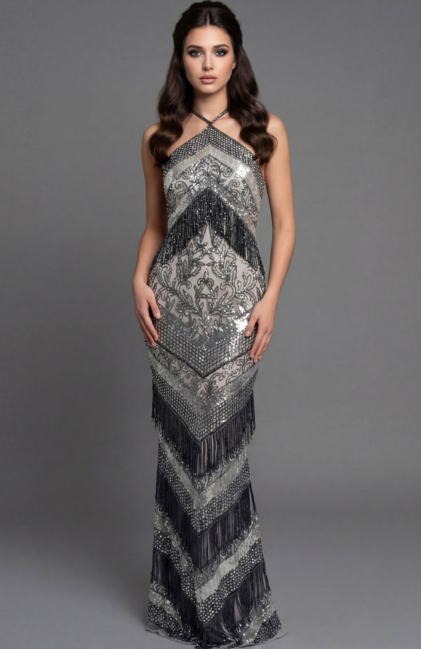 Fitted Long Formal Beaded Prom Dress Jovani 46046