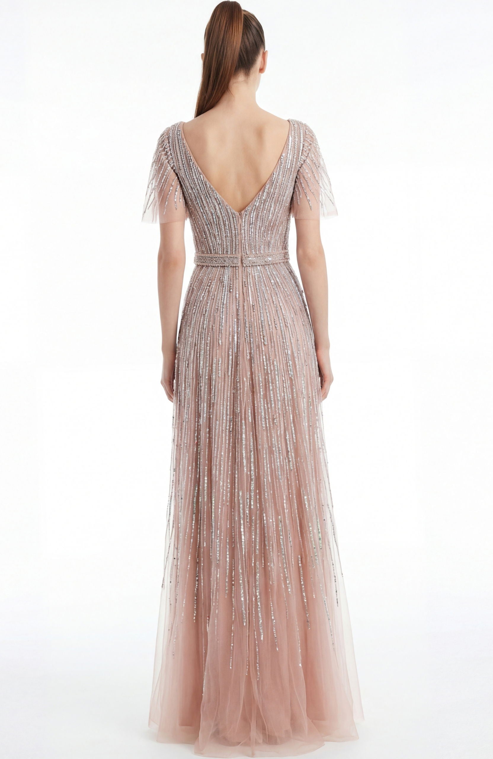 Formal Dresses Long Formal Beaded A Line Evening Prom Dress Jovani 46063 Dark Nude
