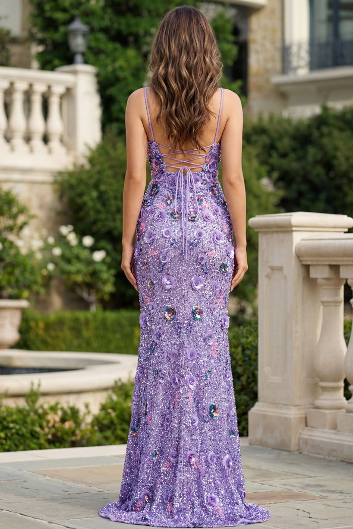Jovani 46097 Long Formal Beaded 3D Floral Sequin Prom Dress – The