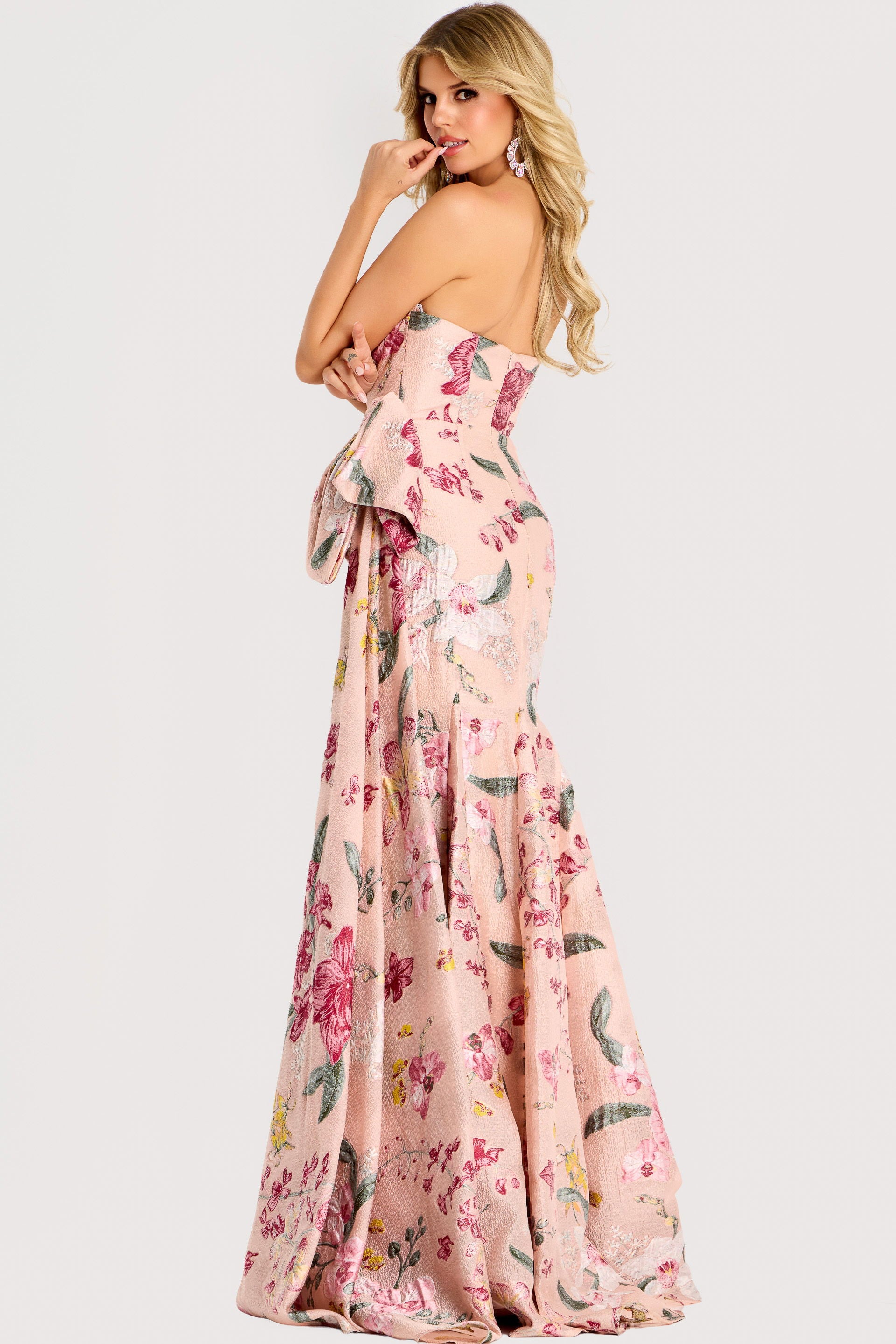 Prom Dresses Floral Long Formal Pleated Prom Dress Jovani 46242 Multi