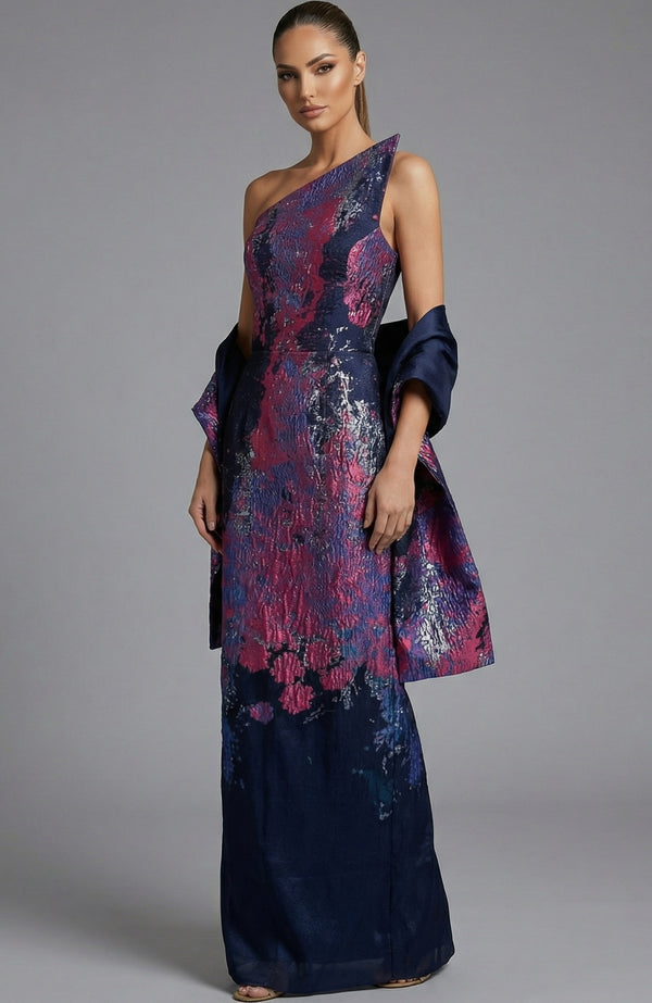 A Line Long Formal Metallic Prom Dress Jovani 46259