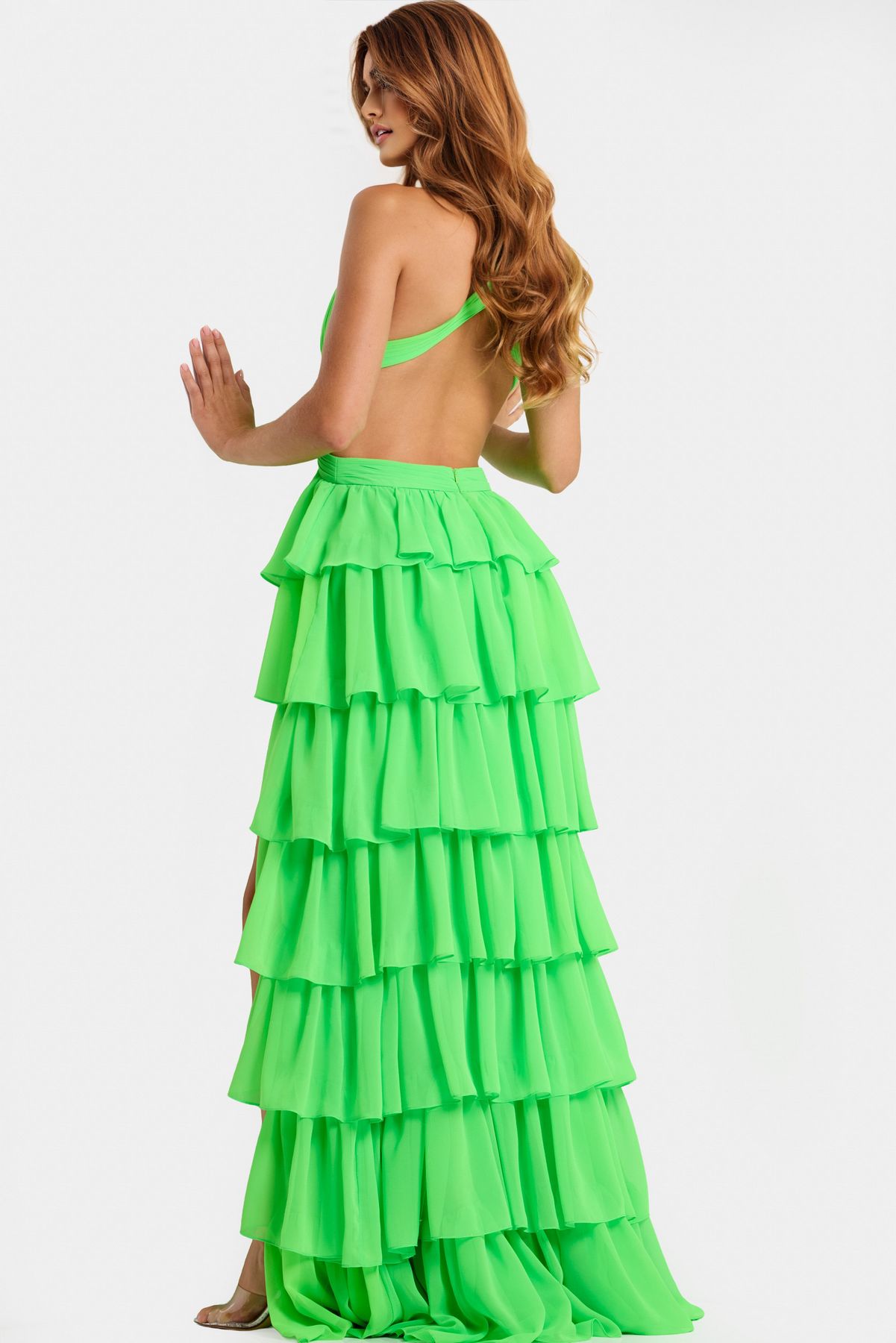 Prom Dresses Long Formal Ruffle Prom Dress Lime
