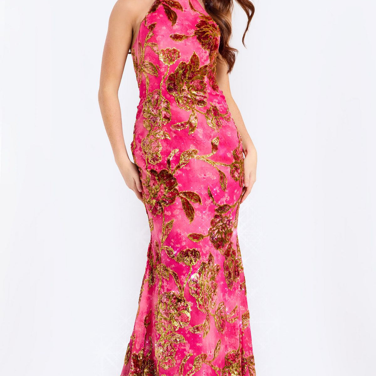 jovani floral mermaid dress Jovani 46434 Floral Print Long Formal Mermaid Prom Dress – The Dress Outlet