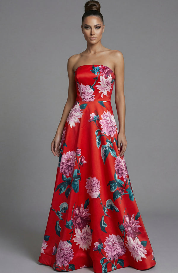 Floral Long Formal A Line Print Prom Dress Jovani 46562