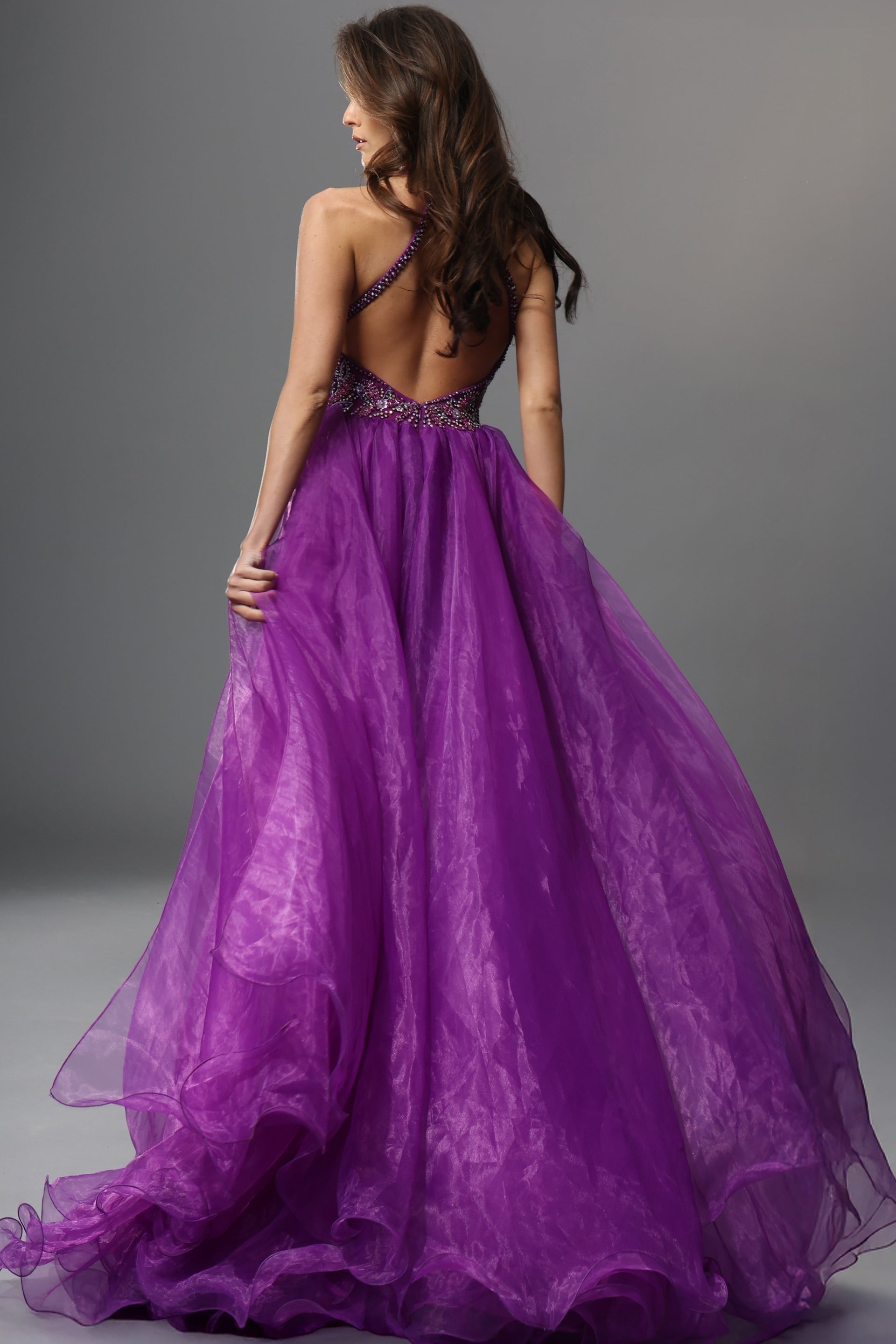 Halter Floor-Length Tulle Evening Sheath Jovani 46621