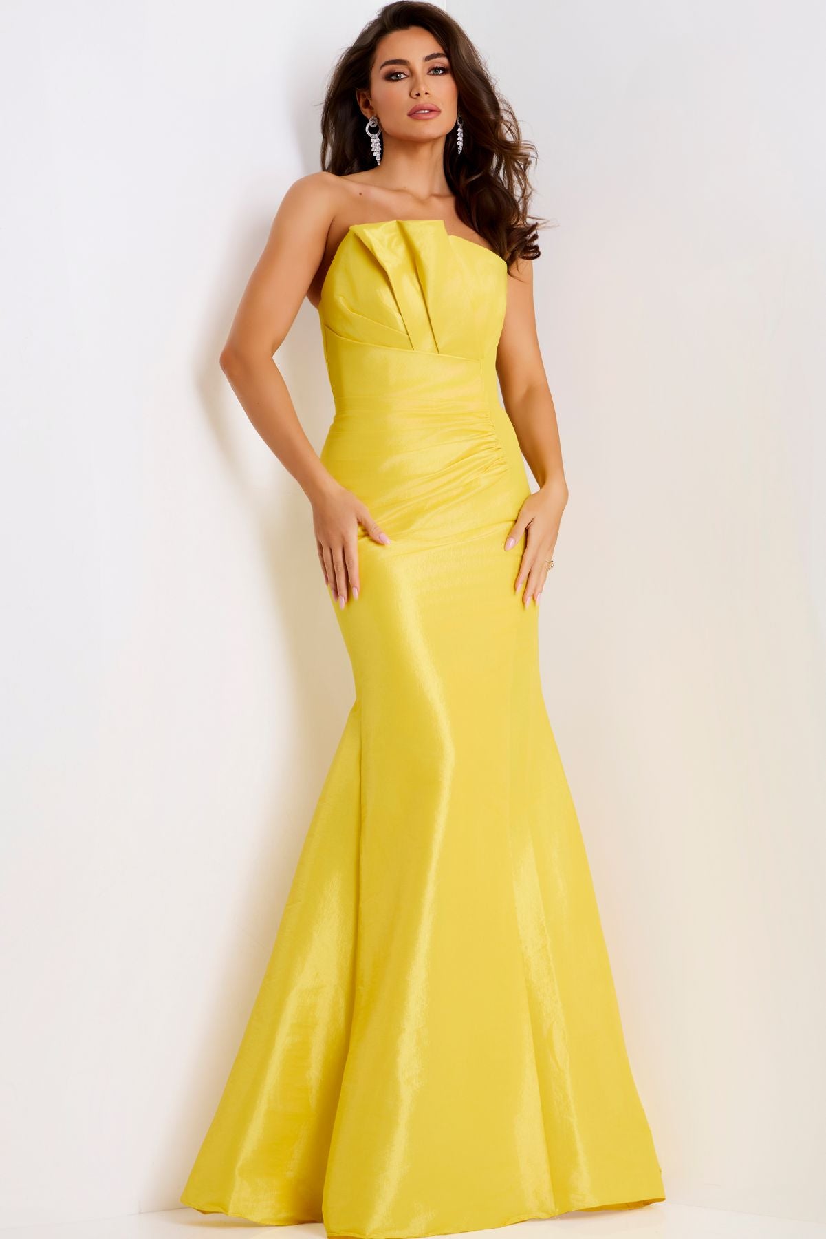 Prom Dresses Mermaid Long Formal Ruffle Prom Dress Yellow