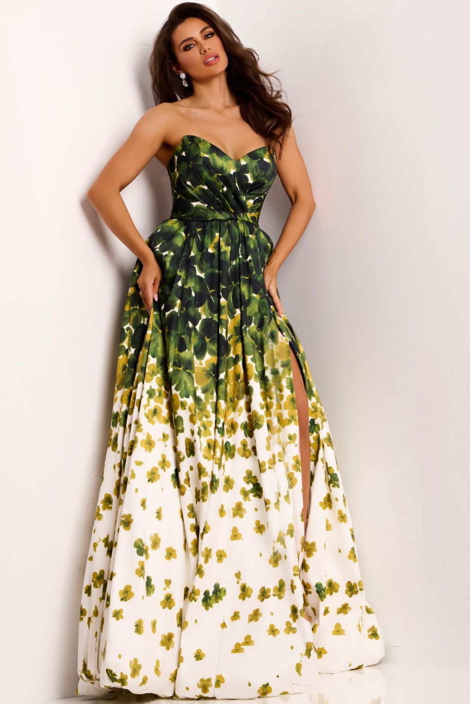 Prom Dresses Long Formal A Line Floral Print Prom Dress Jovani 46723 Print