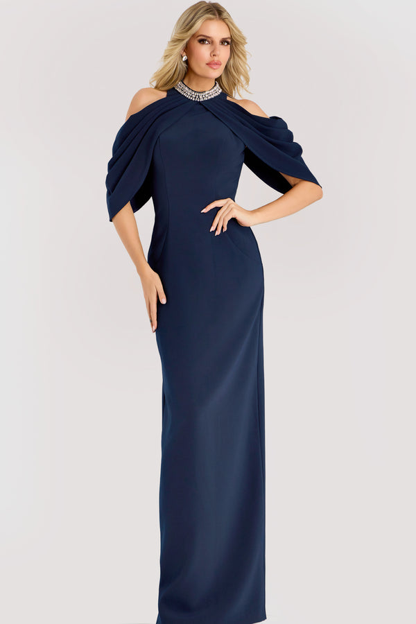 Slit Long Formal Beaded Fitted Dress Jovani 46742