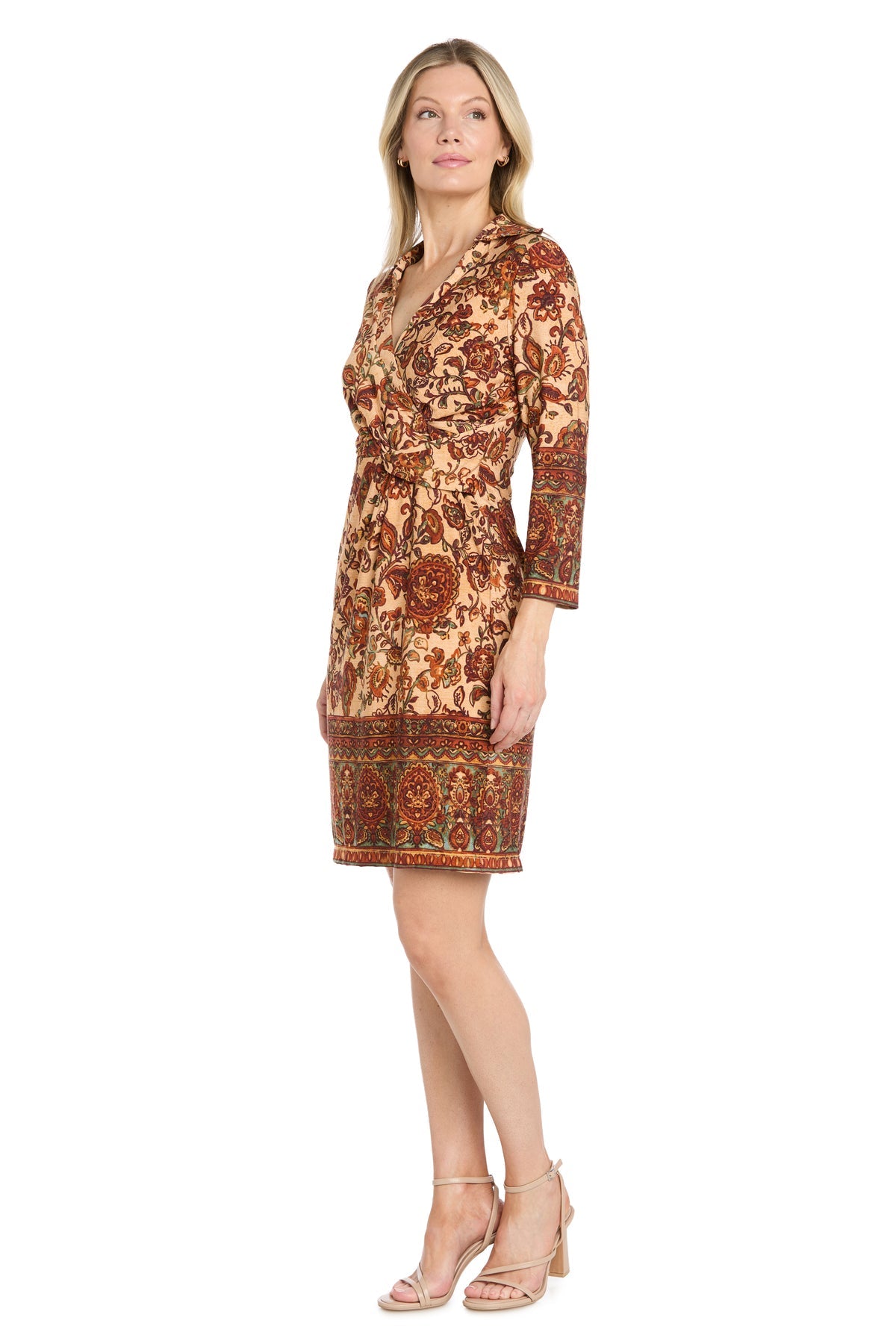 V-Neck Knee-Length Jersey Cocktail Sheath R&M Richards 4678