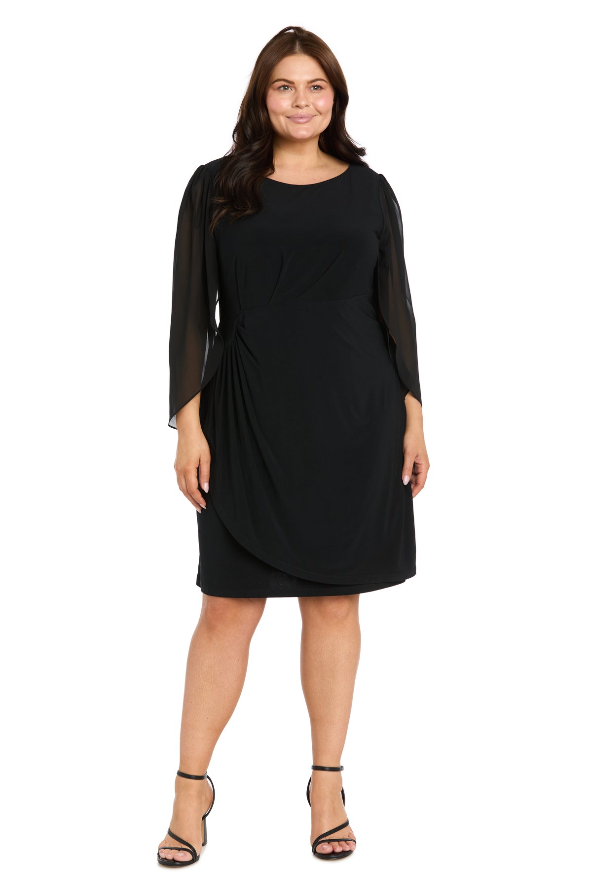 Jewel Neck Knee-Length Jersey Cocktail Sheath Column Dress R&M Richards 4696W