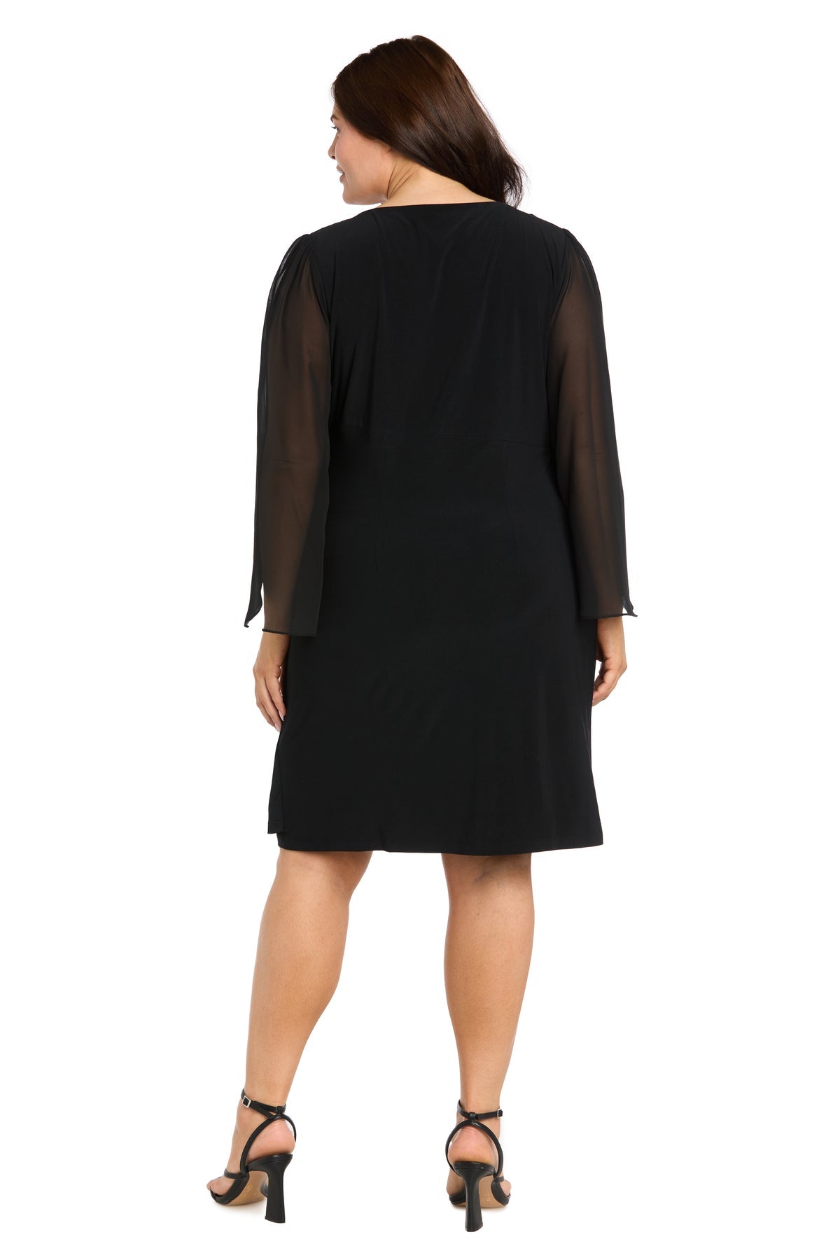 Jewel Neck Knee-Length Jersey Cocktail Sheath Column Dress R&M Richards 4696W