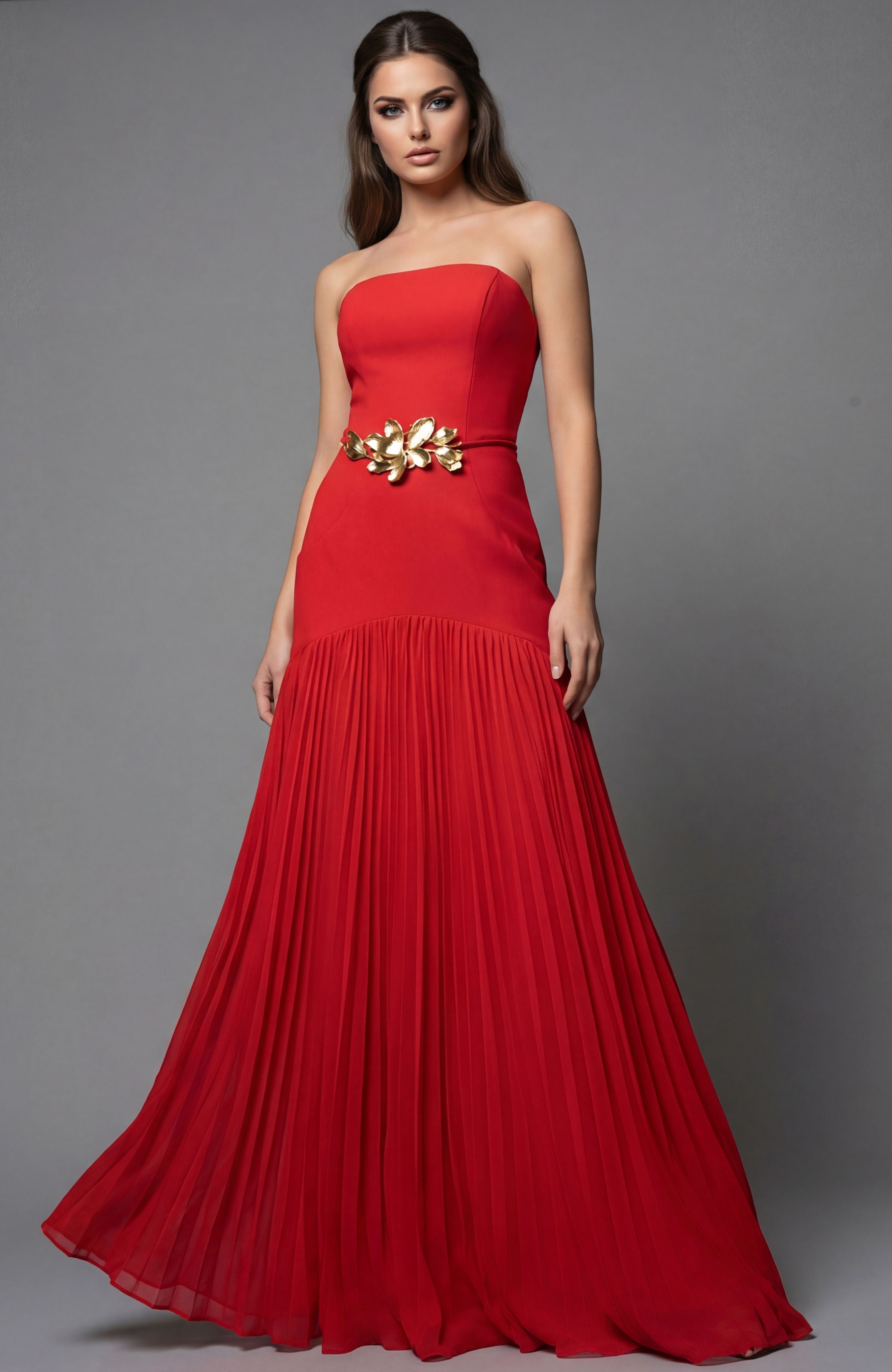 Prom Dresses Long A Line Formal Floral Pleated Prom Dress Jovani 47000 Red