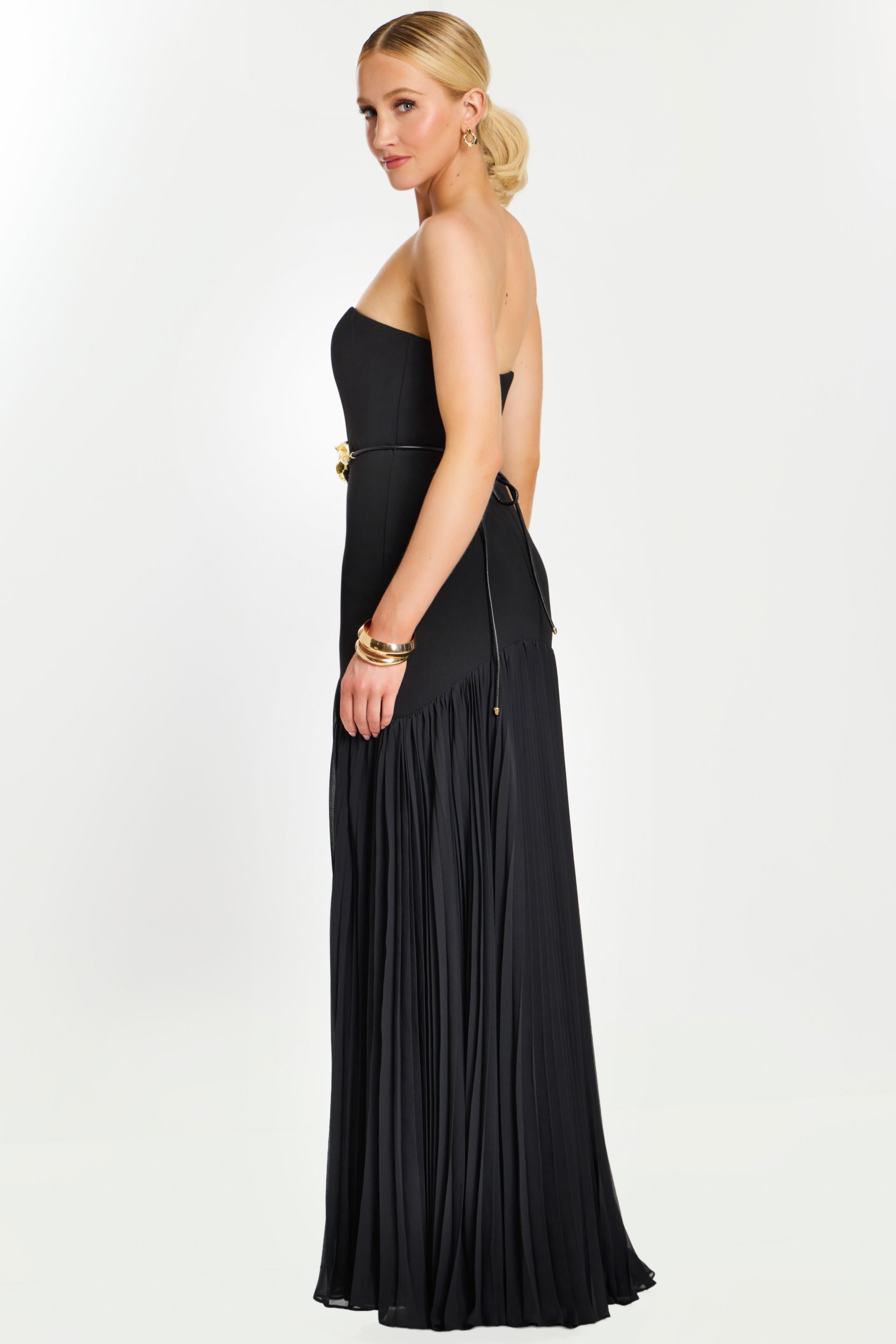 Prom Dresses Long A Line Formal Floral Pleated Prom Dress Jovani 47000 Black