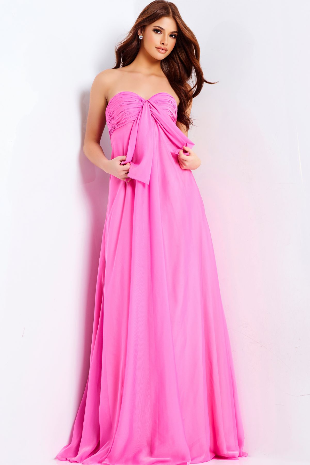 Prom Dresses A Line Long Formal Prom Dress Hot-Pink