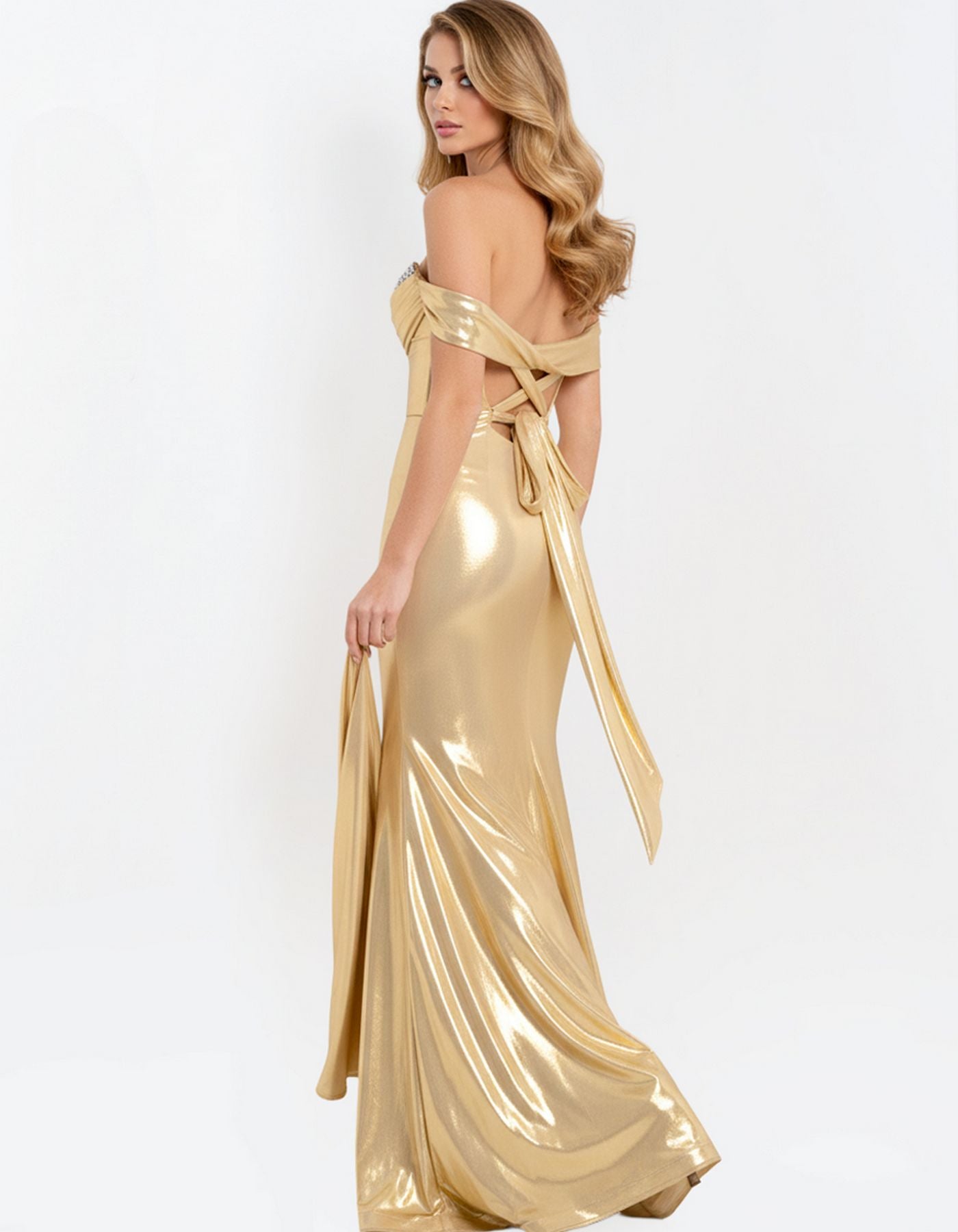 Prom Dresses Long Formal Mermaid Beaded Prom Dress Gold