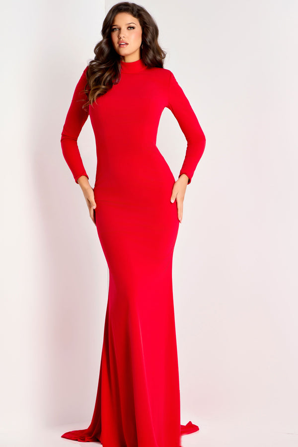Long Sleeve Prom Fitted Formal Dress Jovani 47081