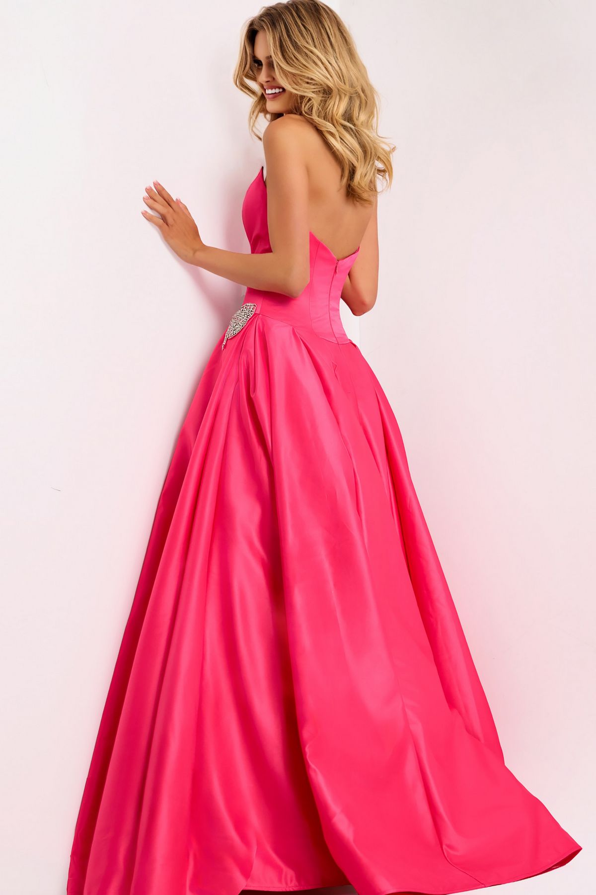 Prom Dresses Long Formal Ball Gown Beaded Prom Dress Fuchsia