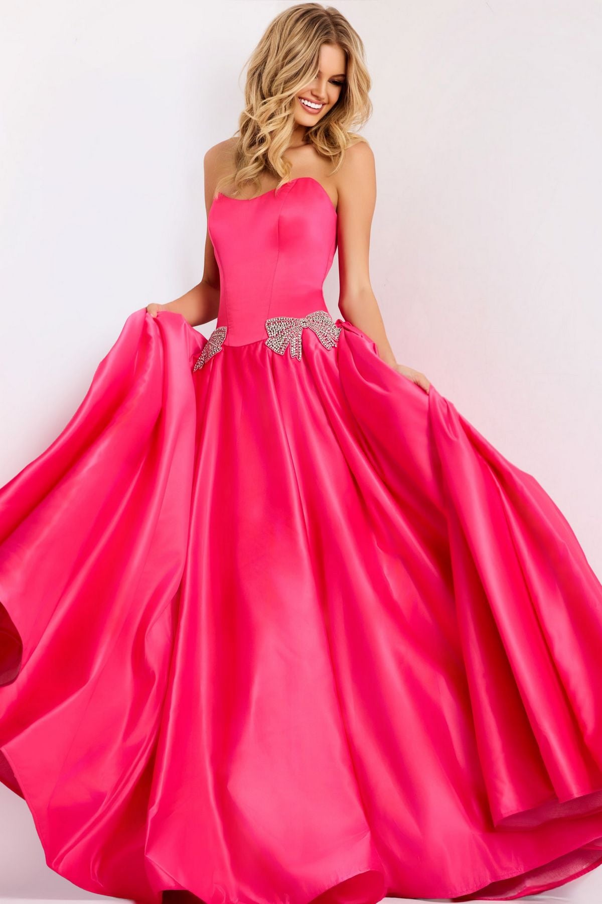 Prom Dresses Long Formal Ball Gown Beaded Prom Dress Fuchsia
