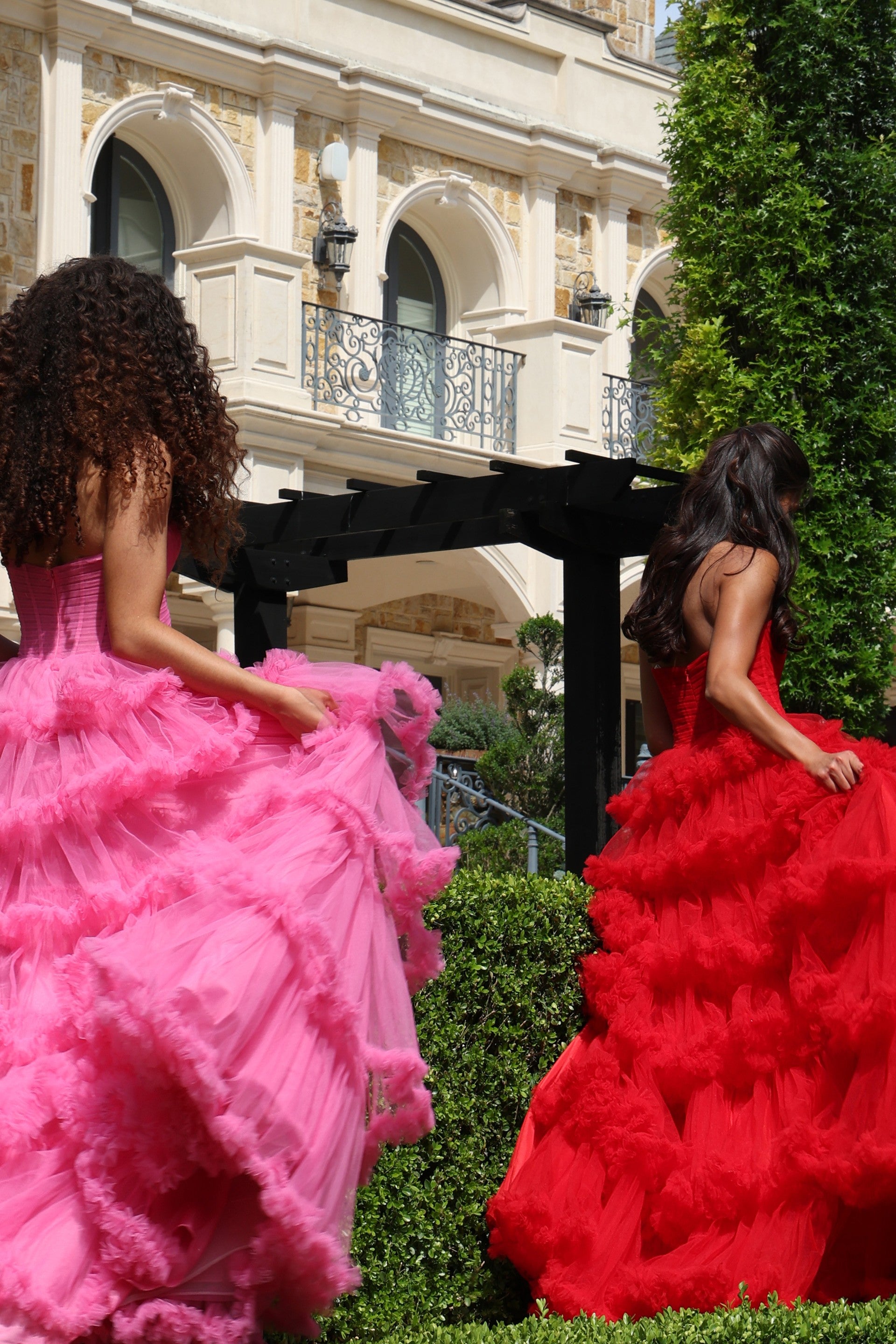 Prom Dresses Long Formal Ruffle A Line Prom Dress Fuchsia Red