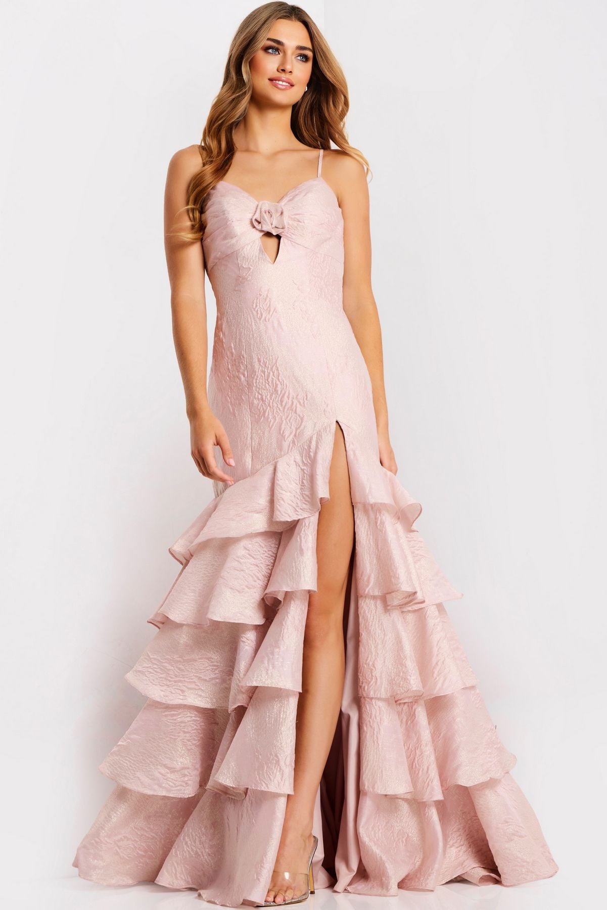 Prom Dresses Long Formal Mermaid Ruffle Prom Dress Pink