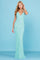 Prom Dresses Fitted Formal Long Beaded Sequin Prom Dress Sky