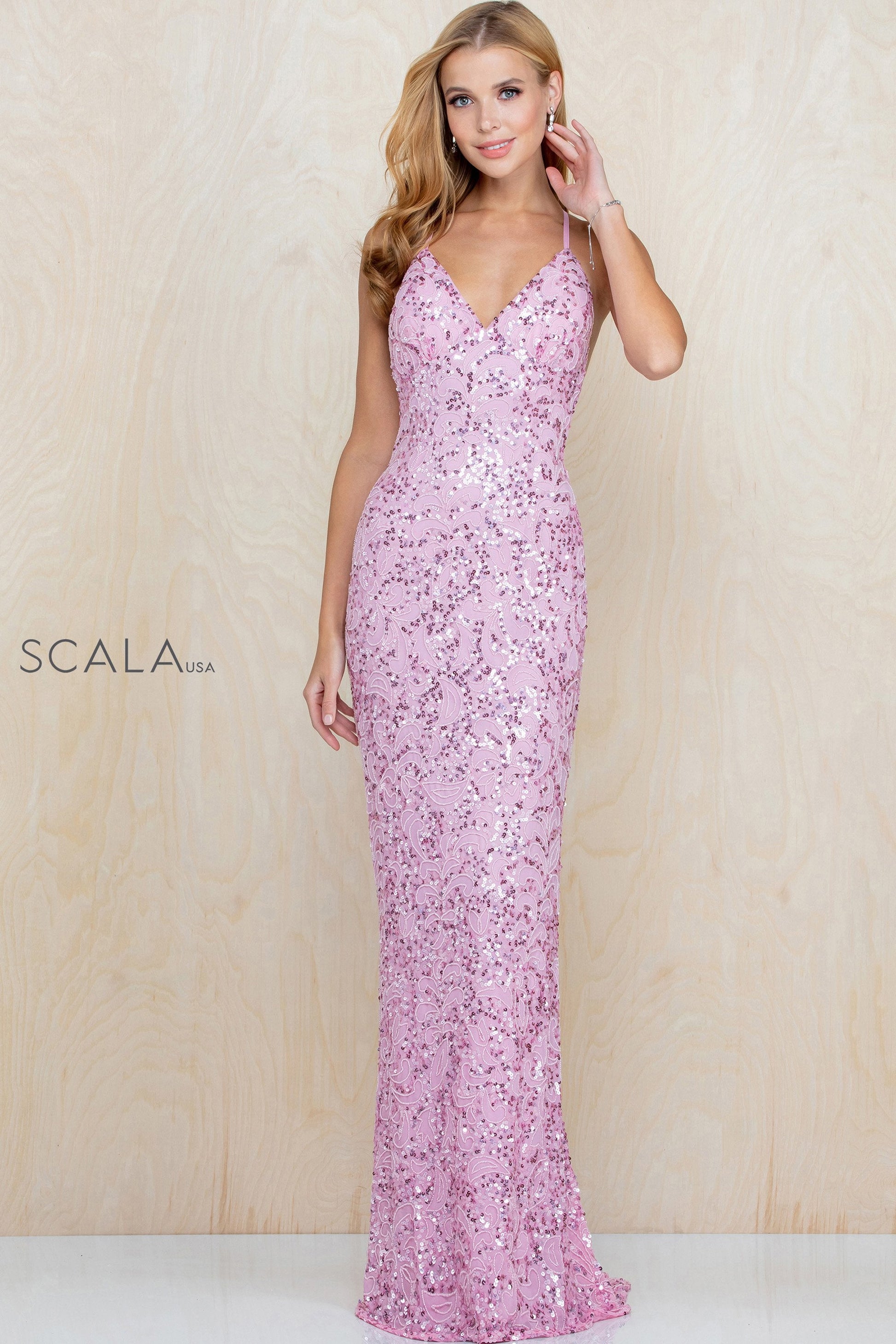 Scala 47542 Beaded Long Formal Prom Dress