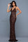 Prom Dresses Fitted Formal Long Beaded Sequin Prom Dress Chocolate