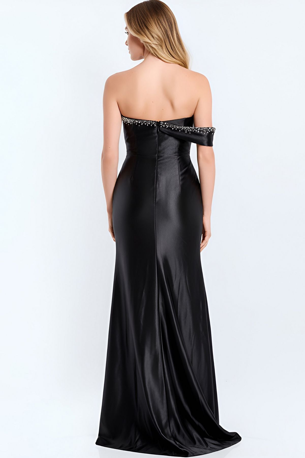 Prom Dresses Long Formal Beaded Corset Fitted Prom Dress Black
