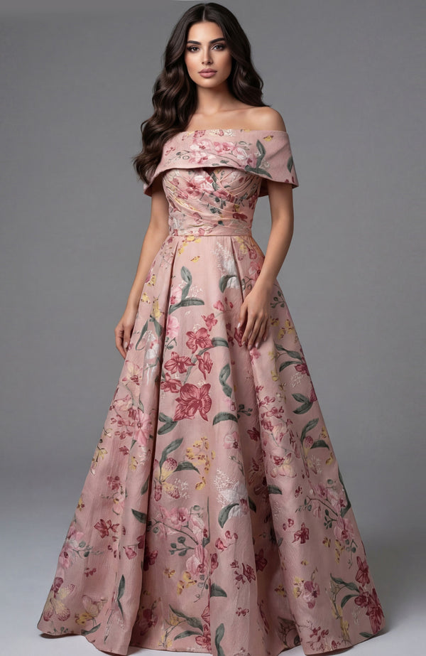 Long Formal Floral Ball Gown Evening Prom Dress Jovani 47629