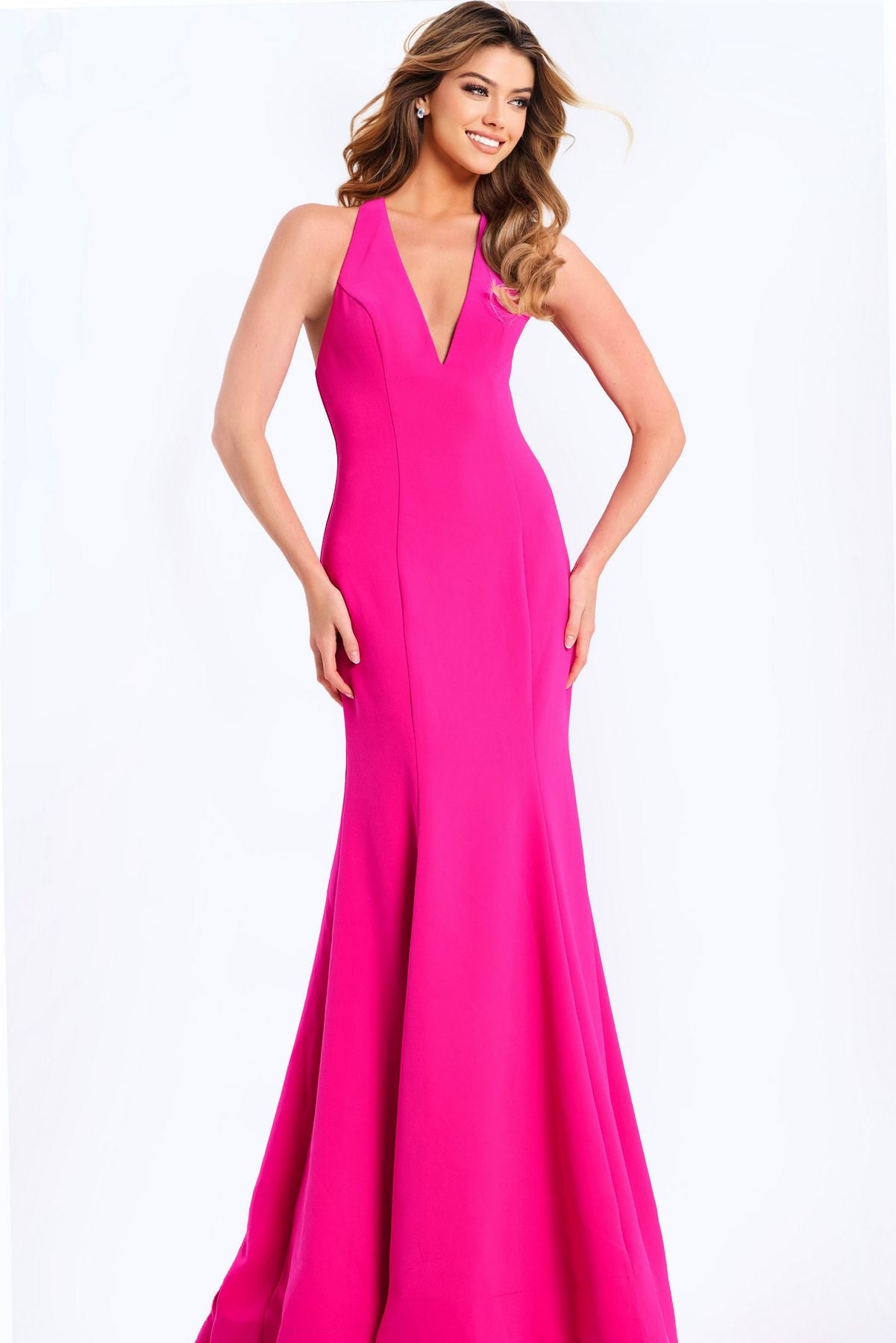 Prom Dresses Long Fitted Mermaid Formal Prom Dress Fuchsia