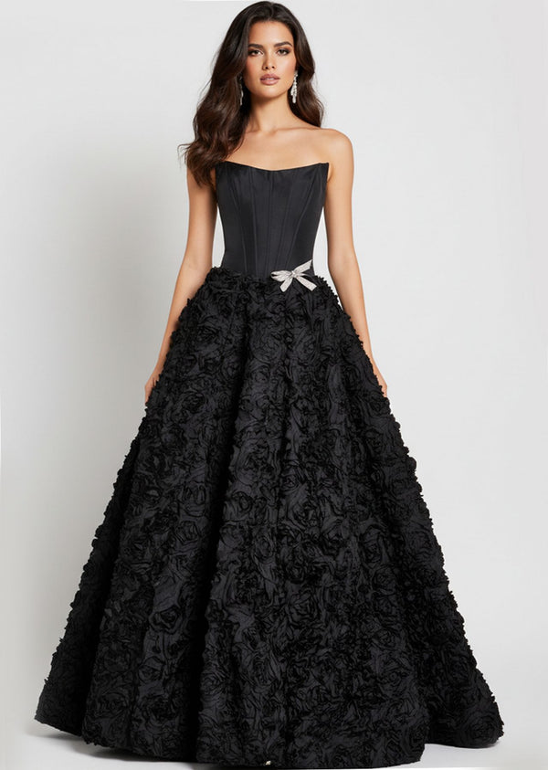 Jovani 47695 Long Formal 3D Floral Ball Gown Prom Dress